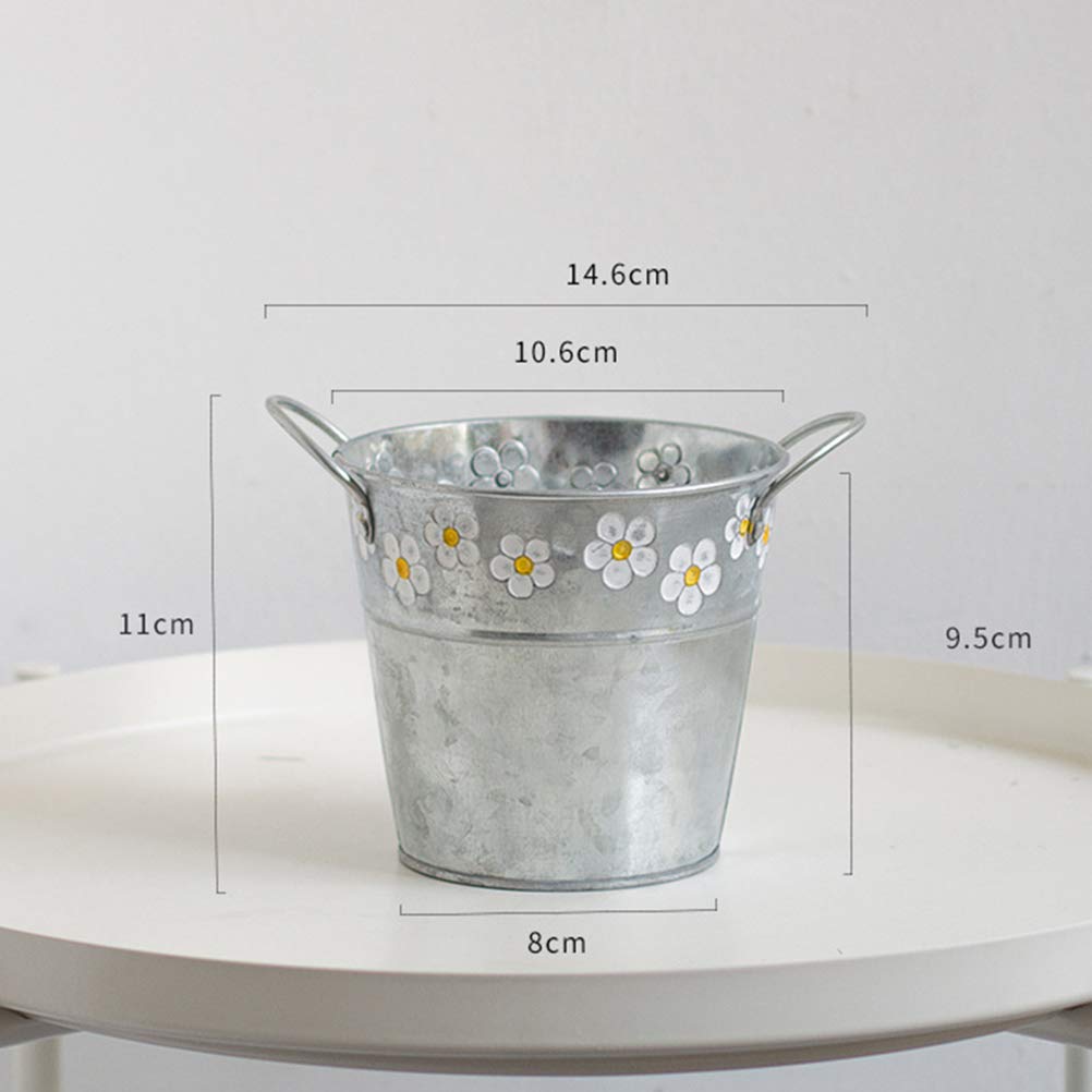 BESPORTBLE Iron Flower Pot - Decorative Plant Pot for Bonsai, Succulents, and Home Gardening - Rustic Metal Bucket for Indoor and Outdoor Decor