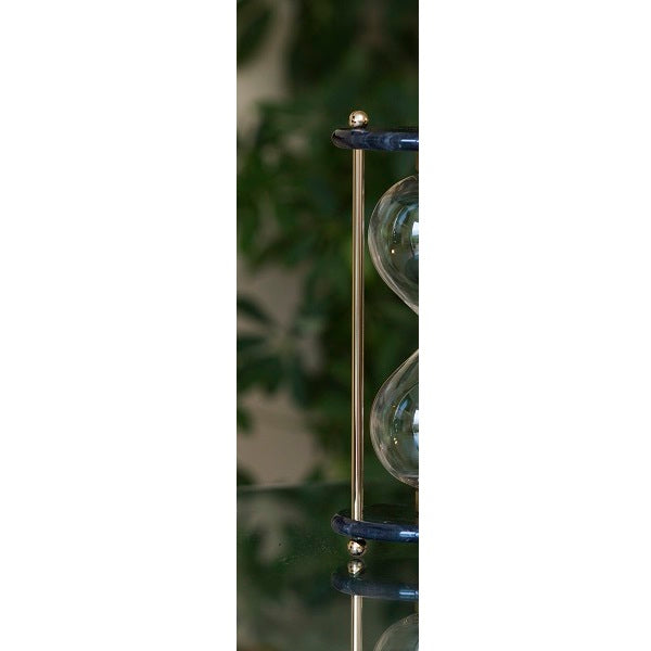 60 Minute Black Marble Hourglass with Chrome/Brass Stand - Elegant Desk Decor for Office, Home & Meditation Timer