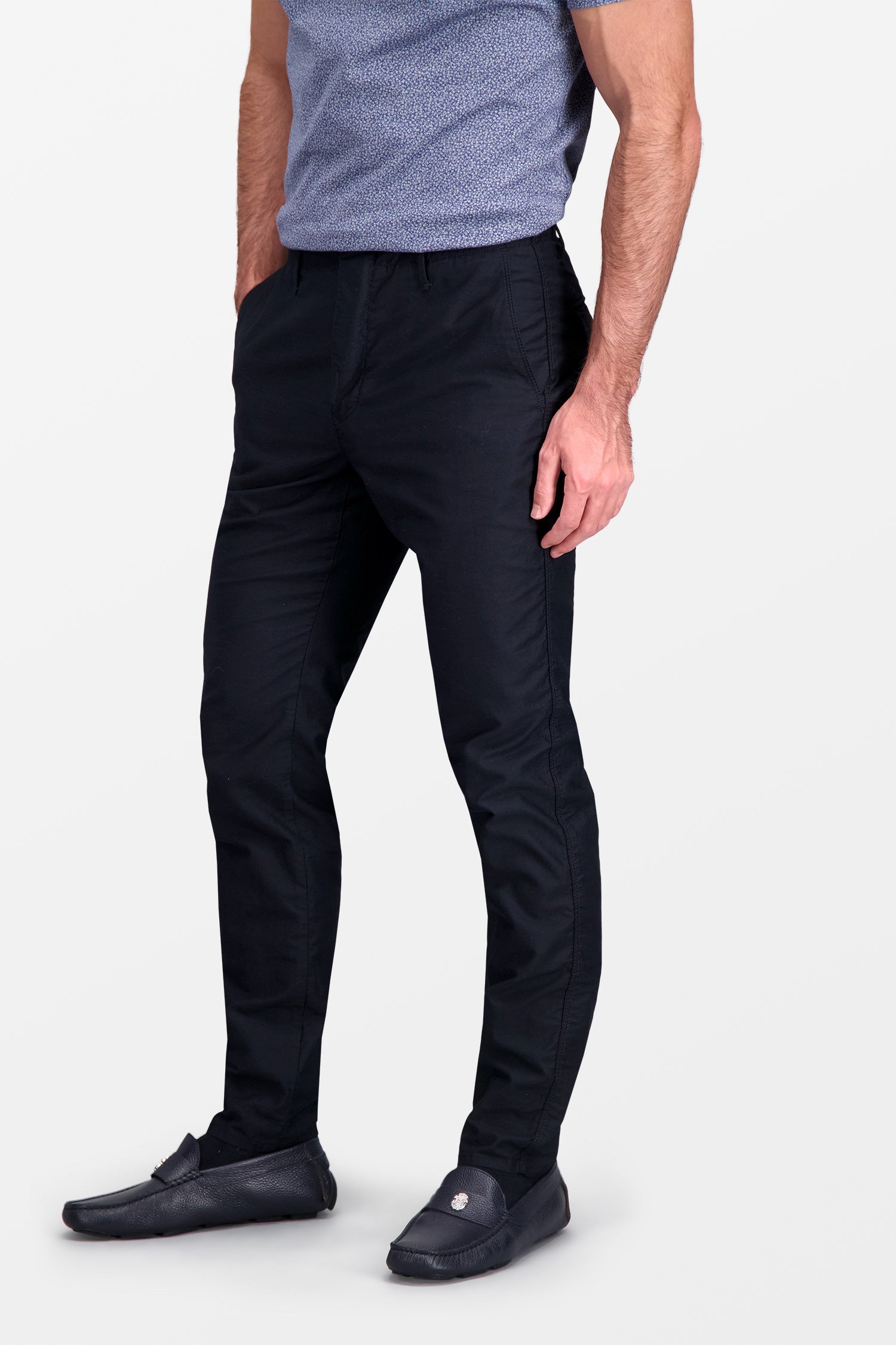 Incotex Dark Blue Men's Dress Pants - Slim Fit Comfortable Business Casual Trousers for Office & Formal Wear