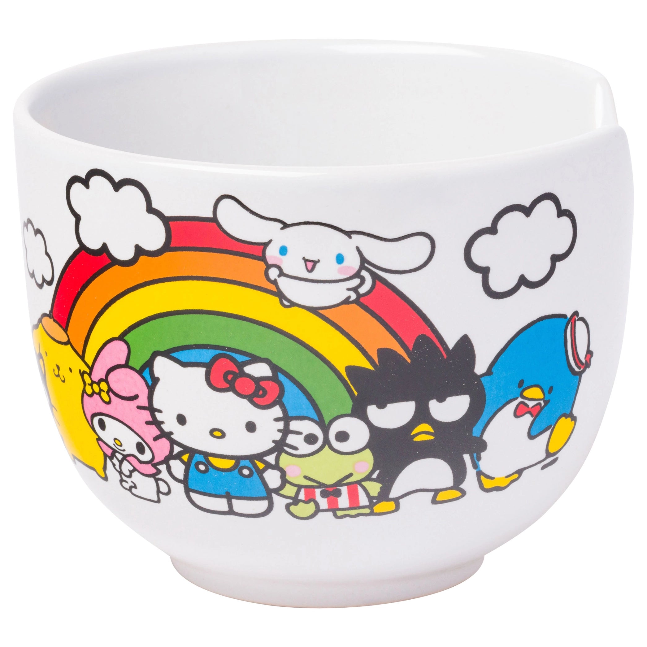 Hello Kitty & Friends Ramen Bowl - White Ceramic Kawaii Noodle Bowl with Chopsticks (20 oz) | Cute Anime Themed Soup Bowl for Home, Office & Gifts | Perfect for Ramen, Udon & Asian Noodle Dishes
