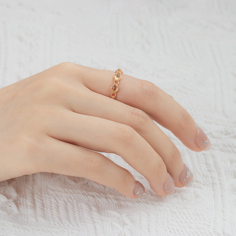 14K Gold Citrine Ring for Women - November Birthstone Jewelry, Yellow Gemstone Ring, Elegant Gift for Mom, Wife, or Girlfriend | Perfect for Birthdays, Anniversaries, and Special Occasions | TB2051