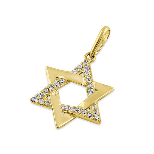 14K Solid Yellow Gold Star of David CZ Pendant Necklace - Elegant Jewish Jewelry Gift for Hanukkah, Bar Mitzvah & Everyday Wear