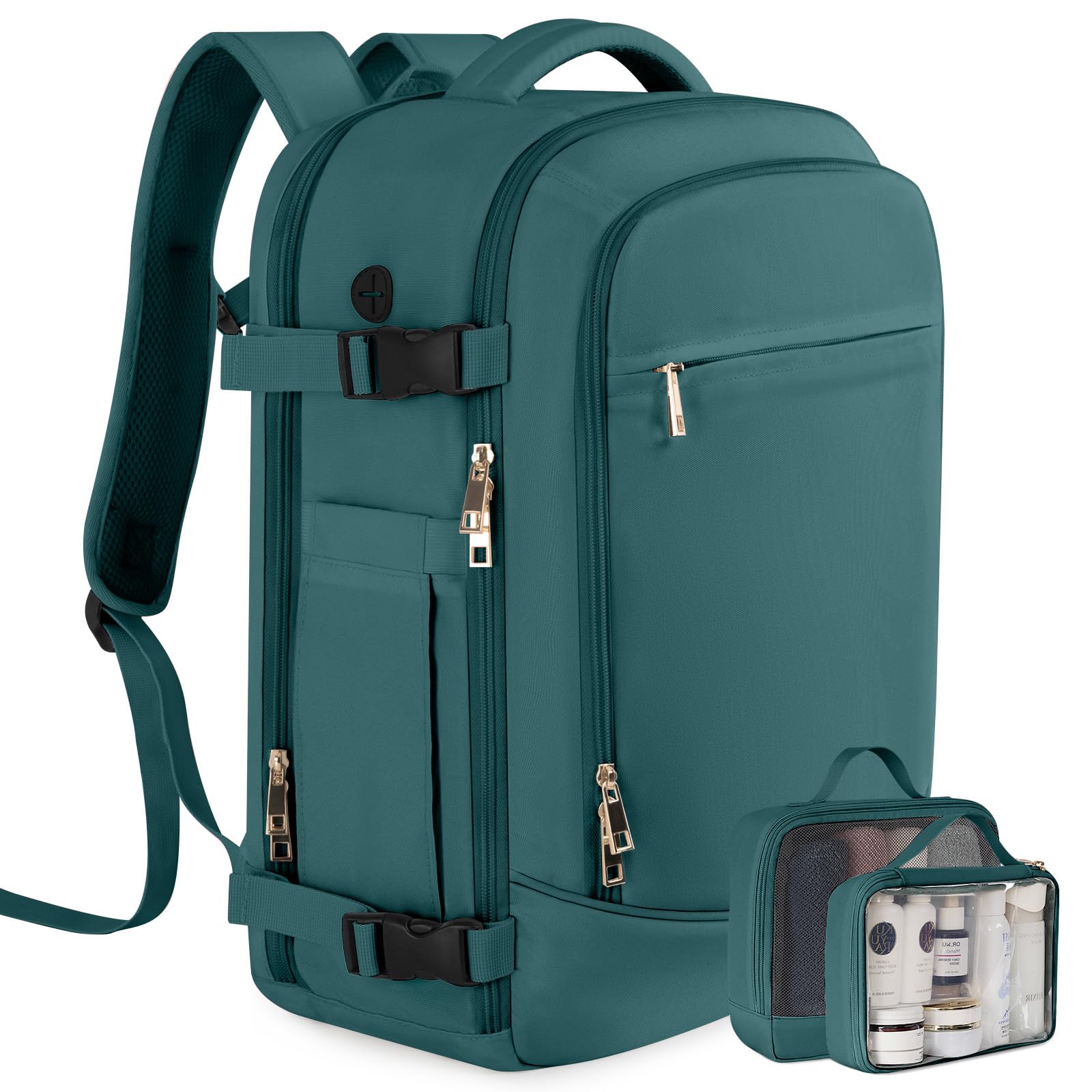 40L Travel Backpack for Men & Women - Carry-On Approved Flight Backpack, Peacock Blue | Perfect for Air Travel, Weekend Getaways & Business Trips