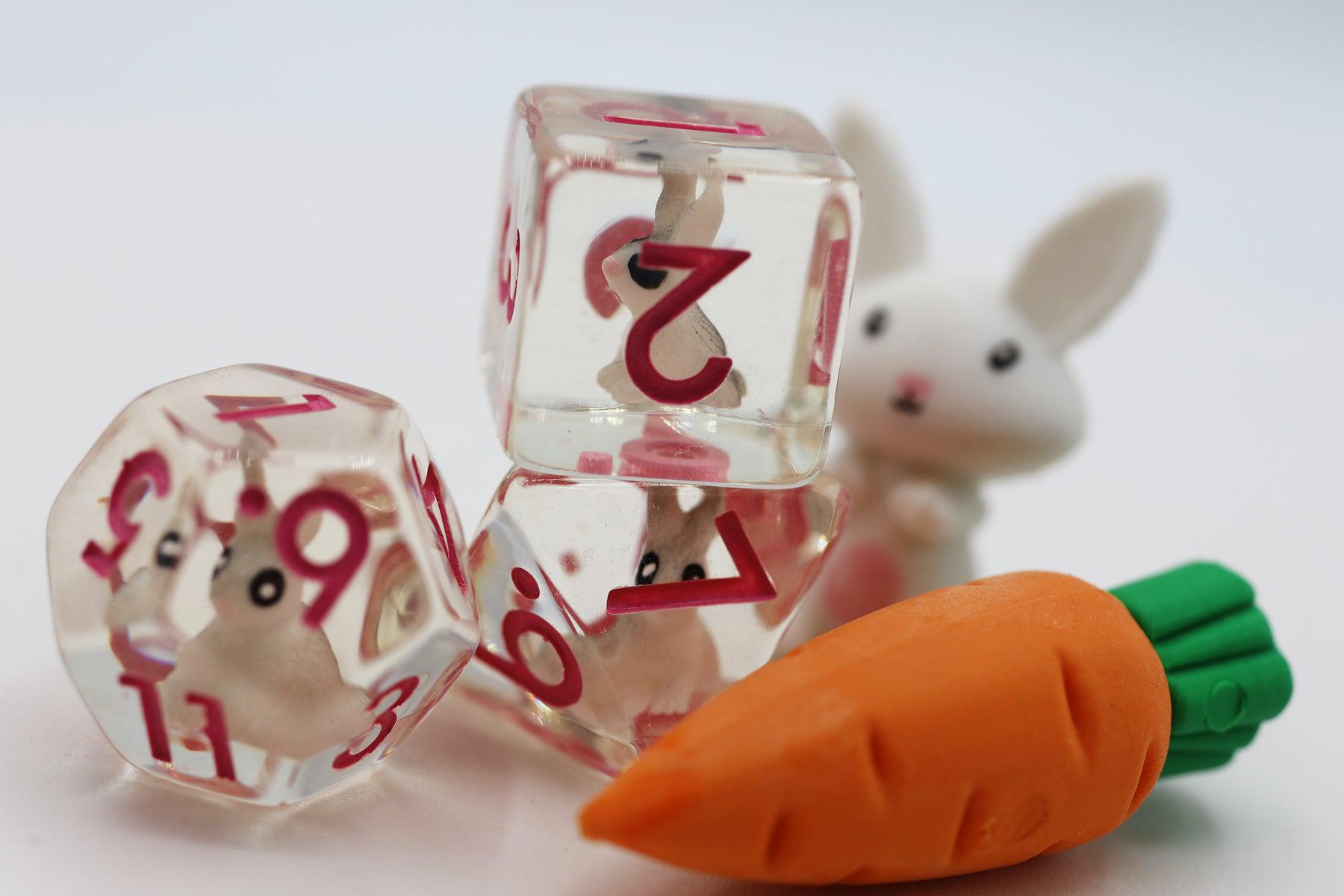 Backyard Bunny - 7 Piece RPG Dice Set for Tabletop Gaming, Dungeons & Dragons, D&D, Pathfinder - Perfect for Role-Playing Games, Board Games, and Gift Giving