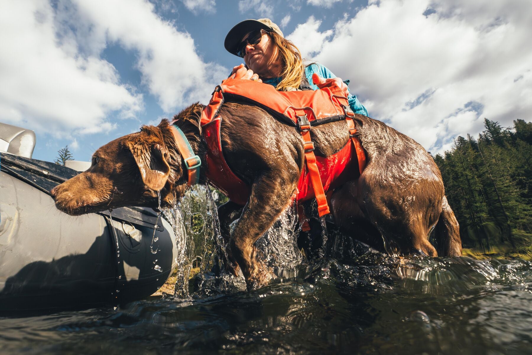 Ruffwear® Confluence™ Dog Life Jacket with Harness - Biolumin Blue | Water Safety Vest for Swimming, Boating & Outdoor Adventures