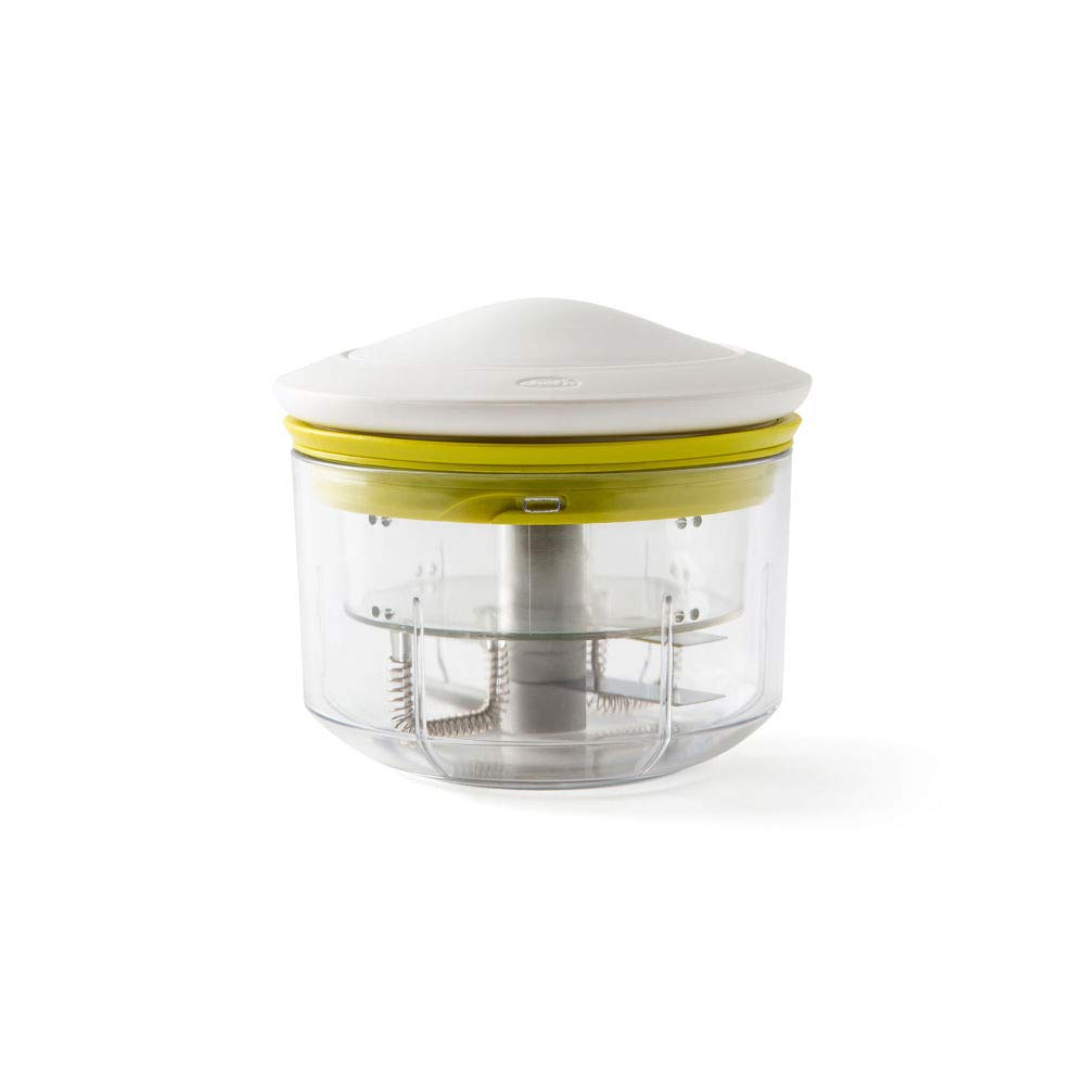 Chef'n VeggiChop Plus Manual Food Chopper - Hand-Powered Vegetable Cutter, Herb Mincer & Condiment Maker for Kitchen, Salad Prep & Meal Prepping