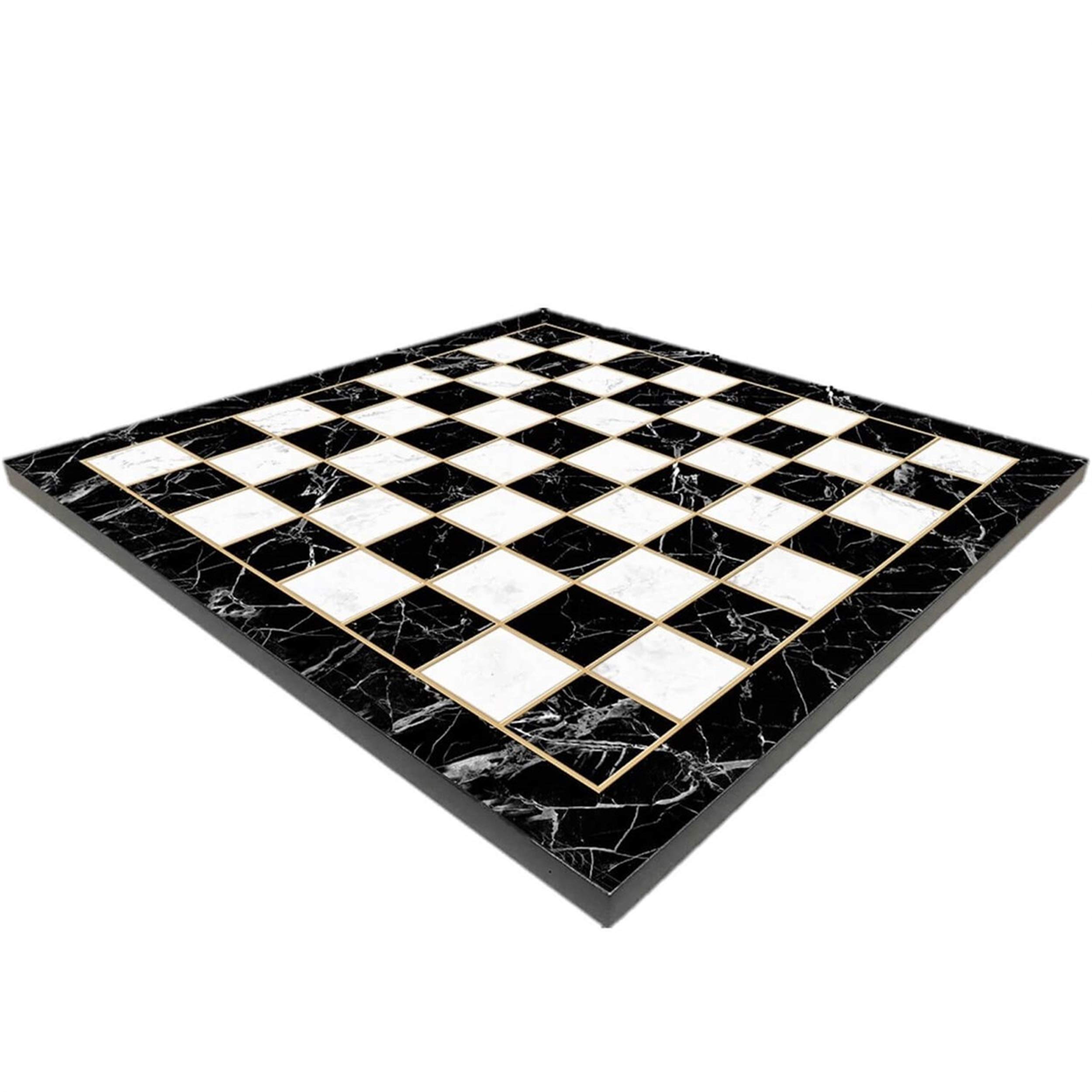 Handmade Metal Chess Set for Adults - Historical Troy vs Spartan Figures with Unique Wooden Chess Board (Black Marble) | Perfect for Home Decor, Game Nights & Collector's Display