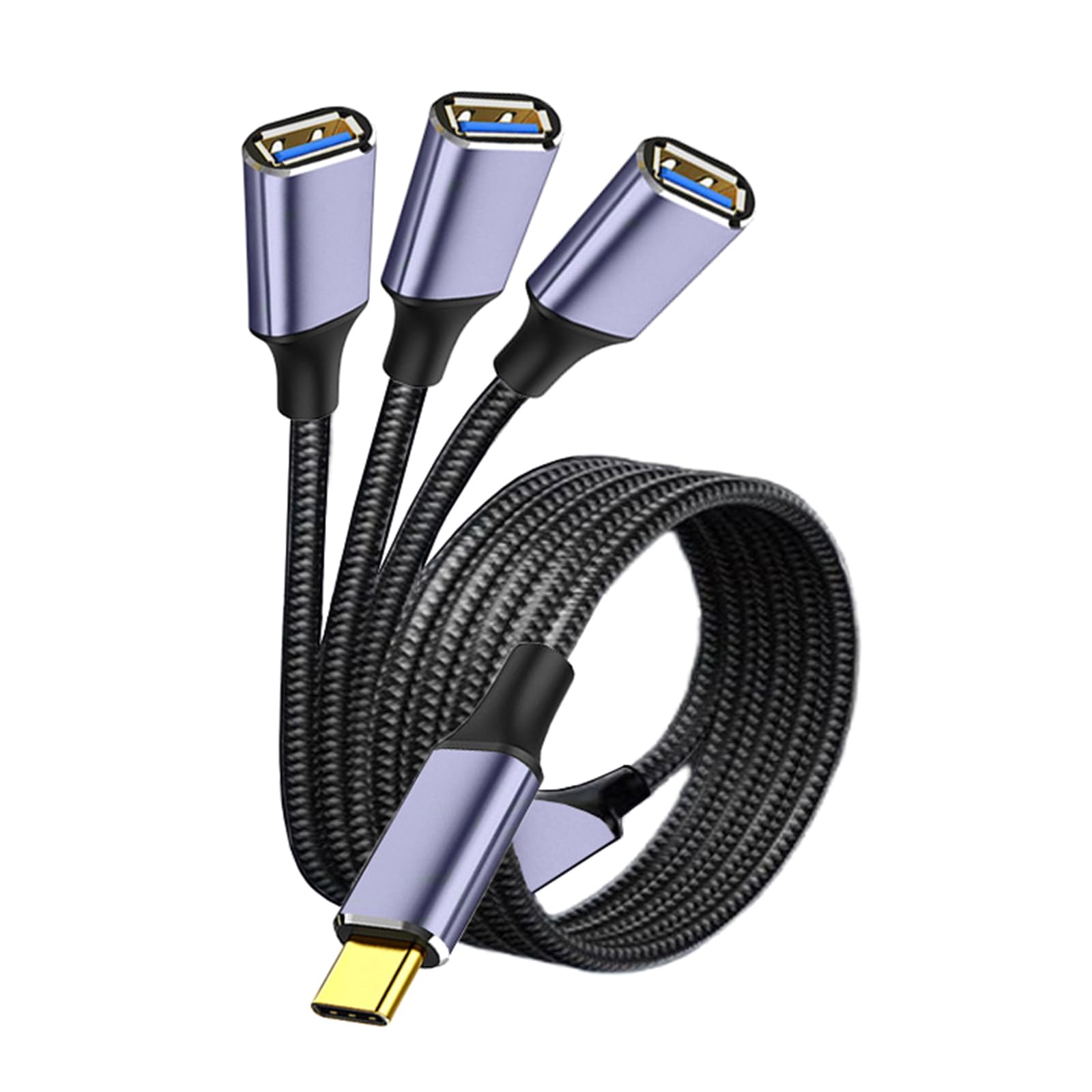 2-in-1 USB 2.0 OTG Adapter with Type C Male to Dual USB 2.0 Female Hub - Data Transfer & Power Charging Cable for Smartphones, Tablets & Laptops - Perfect for Travel, Office & Home Use