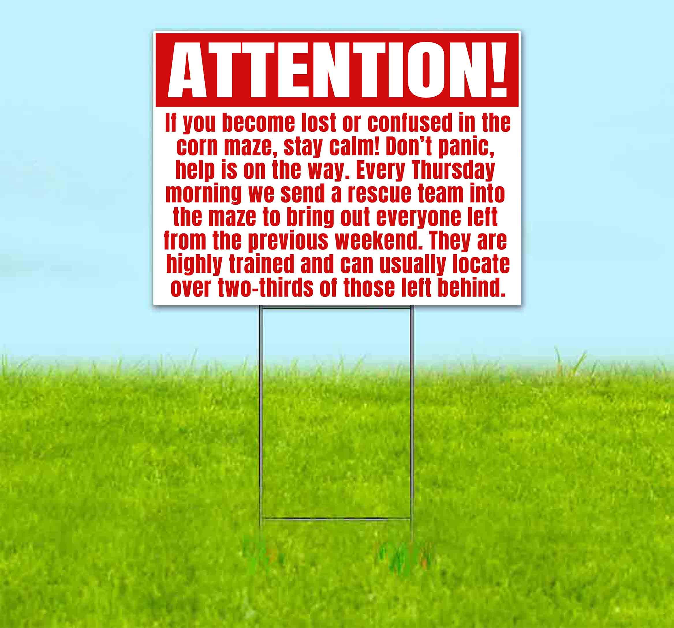 Funny Corn Maze Yard Sign 18