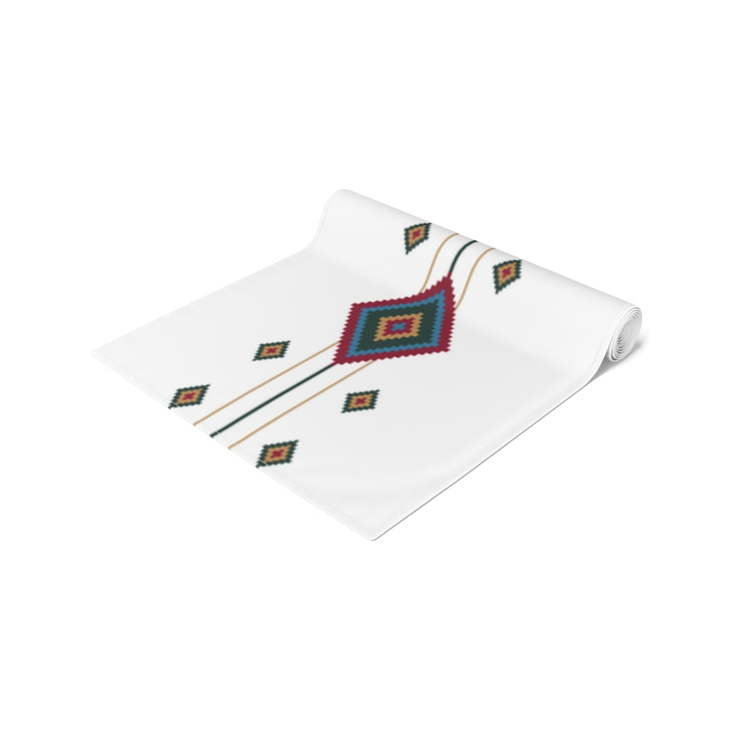 White Diamond Southwestern Table Runner - Cotton or Polyester Kitchen Table Linens for Dining Room Decor & Holiday Entertaining