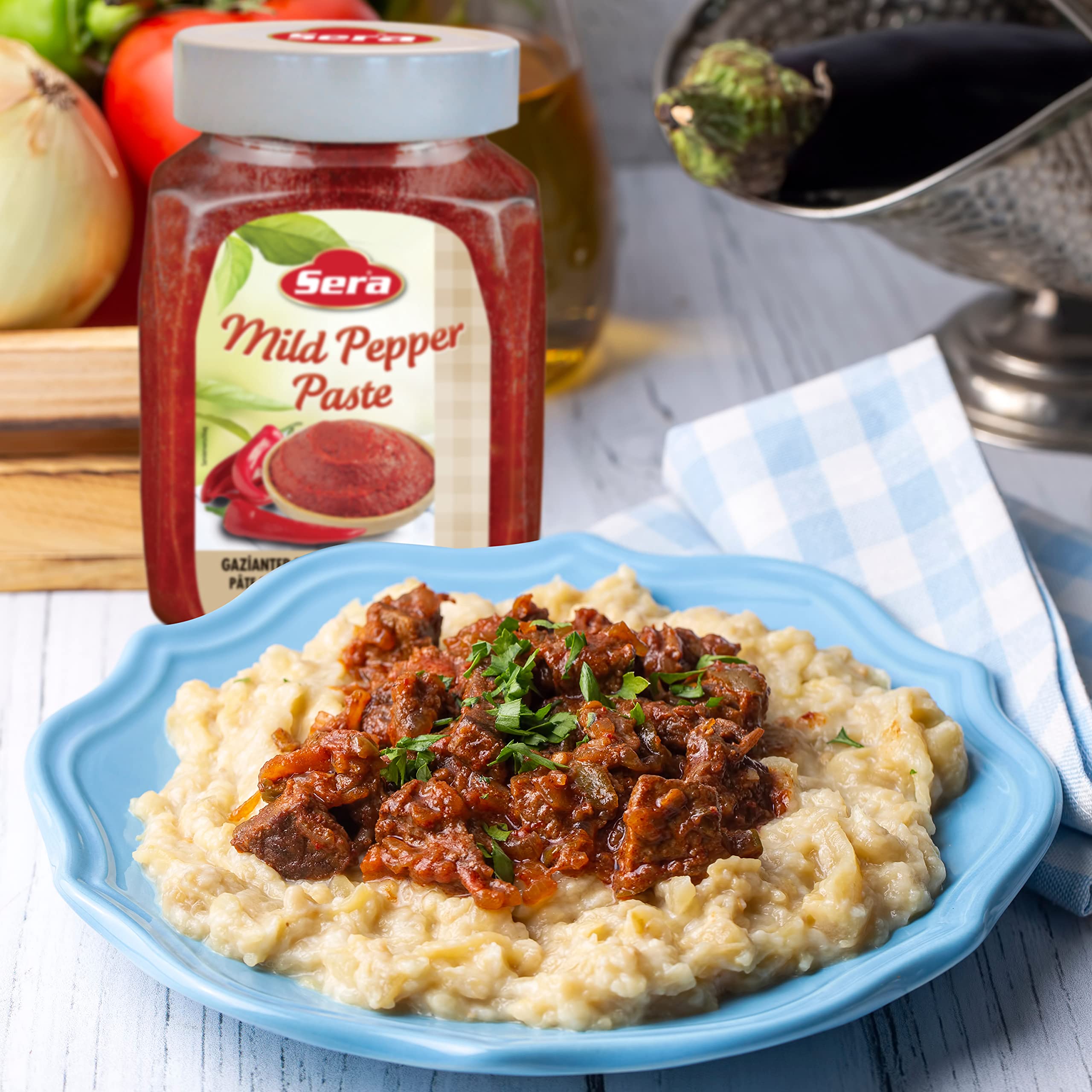 Sera Mild Pepper Paste 25.4 Oz (2 Pack) – Sugar-Free, No Artificial Preservatives – Add Spicy Flavor to Cooking, Sandwiches, Tacos & BBQ – Perfect for Home Chefs & Food Lovers
