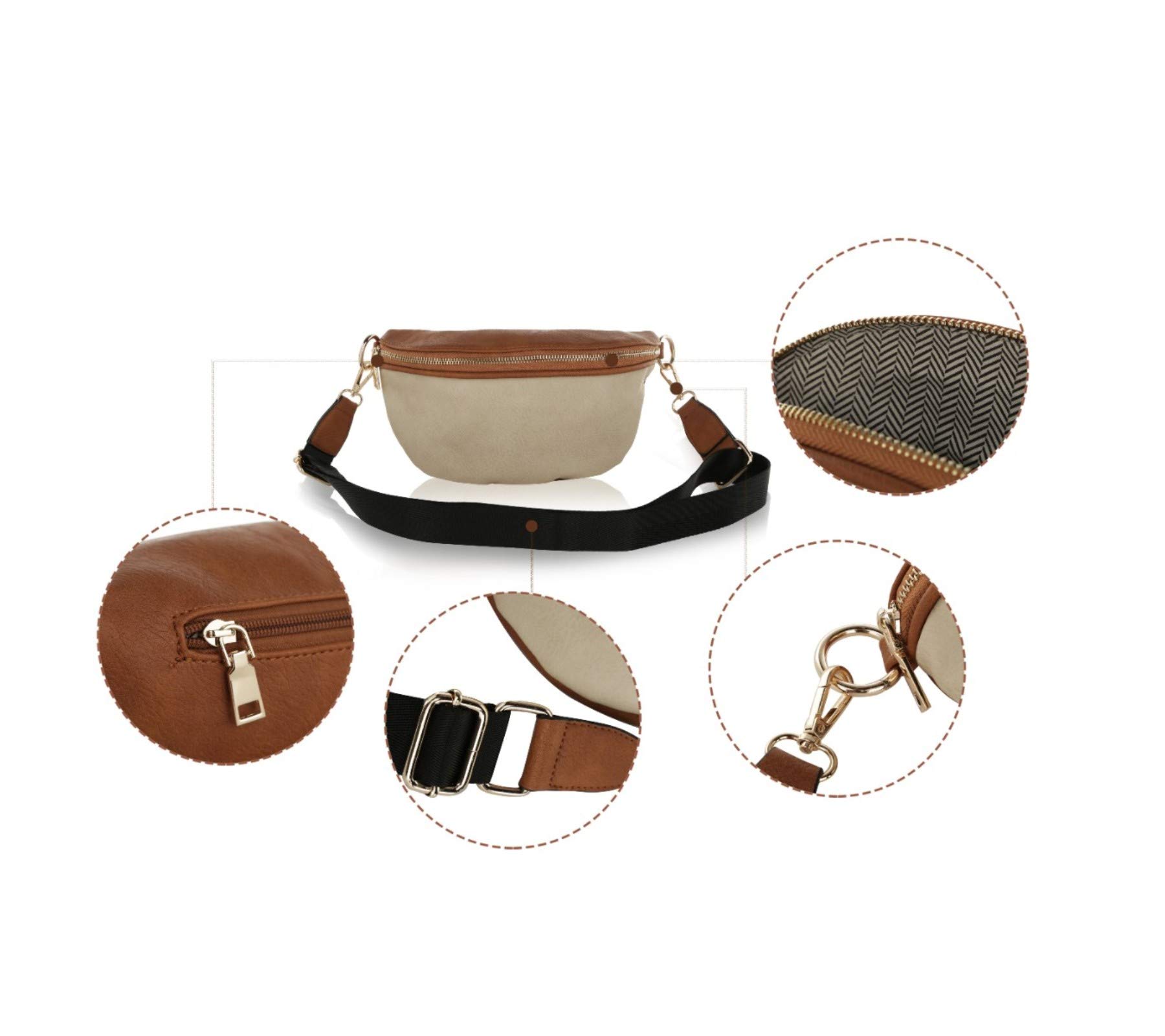MKF Belt Bag for Women - Stylish Half Moon Fanny Pack for Outdoor, Travel & Sports - Mini Waist Bag with Phone Pocket - Perfect for Hiking, Concerts & Everyday Use