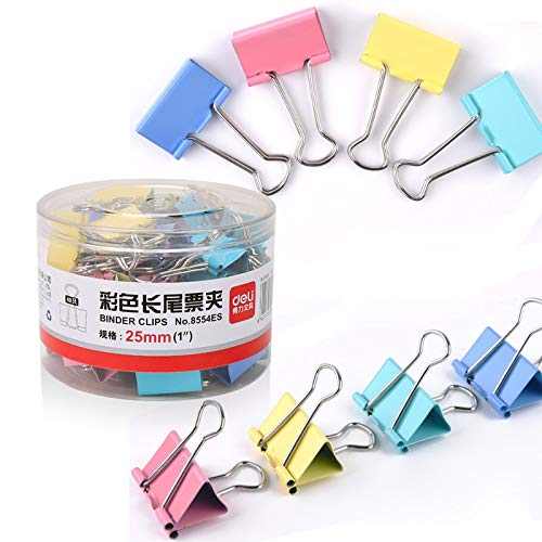 48pcs Kawaii Strawberry Metal Binder Clips - Cute Korean Stationery for School, Office & Crafting - Colorful Pure Color Paper Clips for Organizing Documents, Photos & DIY Projects