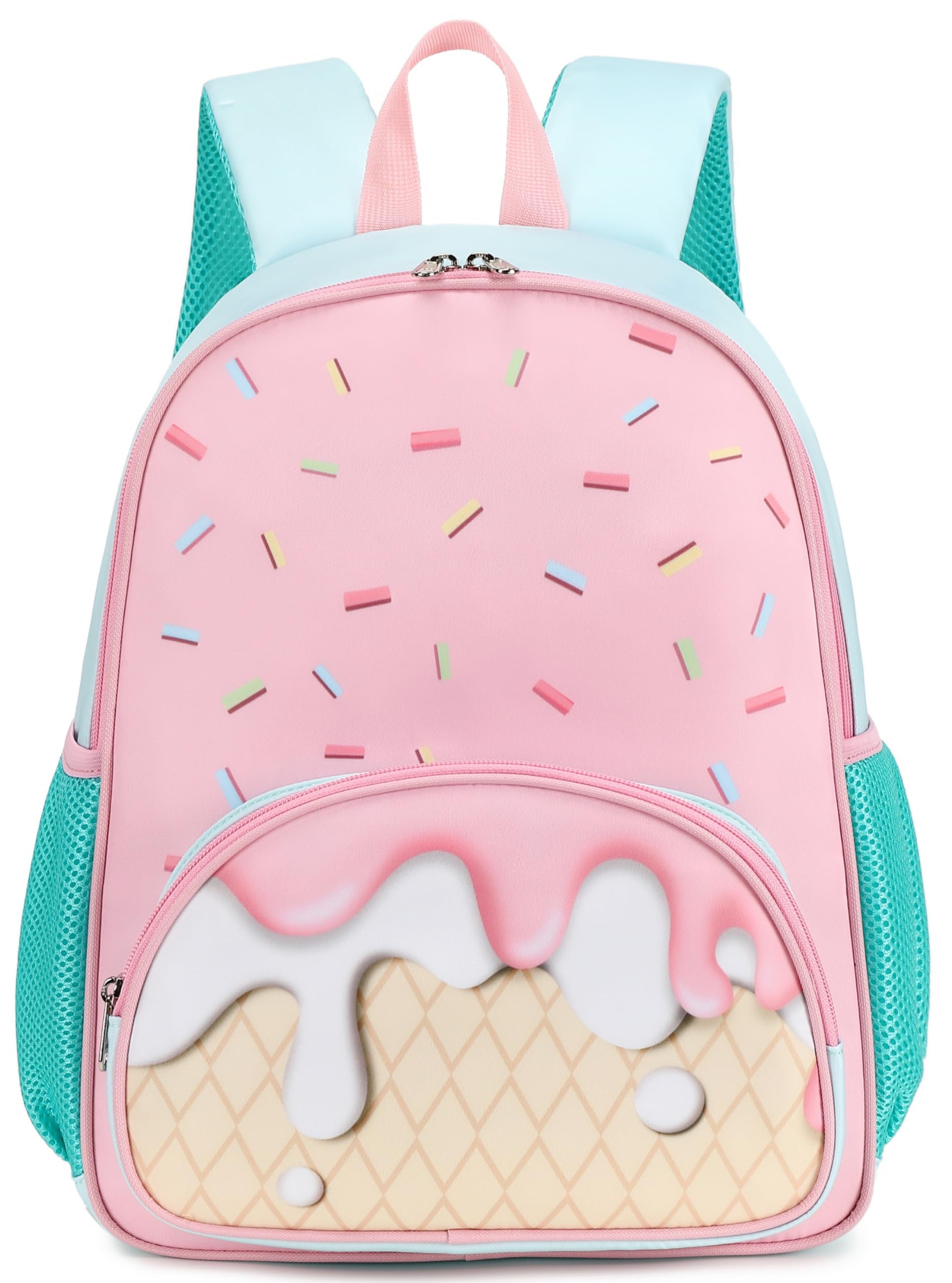 BTOOP Cute Ice Cream Themed Toddler Backpack for Girls - Lightweight Preschool & Kindergarten School Bag with Adjustable Straps - Perfect for Daycare, Travel, and Everyday Use