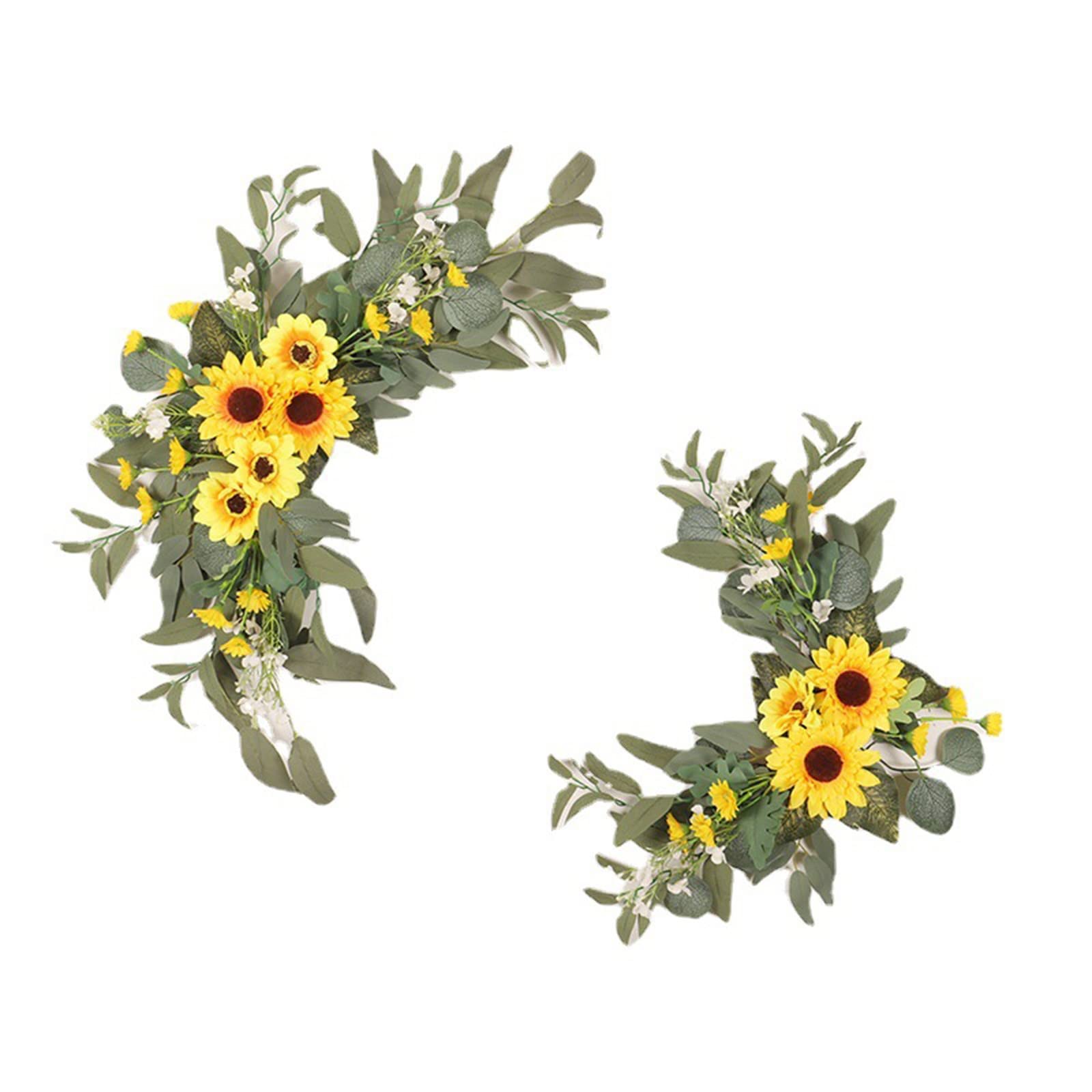 Realistic Silk Flower Garland - Wedding Welcome Sign Decoration, Birthday Banquet Decor, Window & Stand Floral Arrangement (Set of 12, White) - Perfect for Seasonal Home Decor, Bridal Showers & Holiday Centerpieces