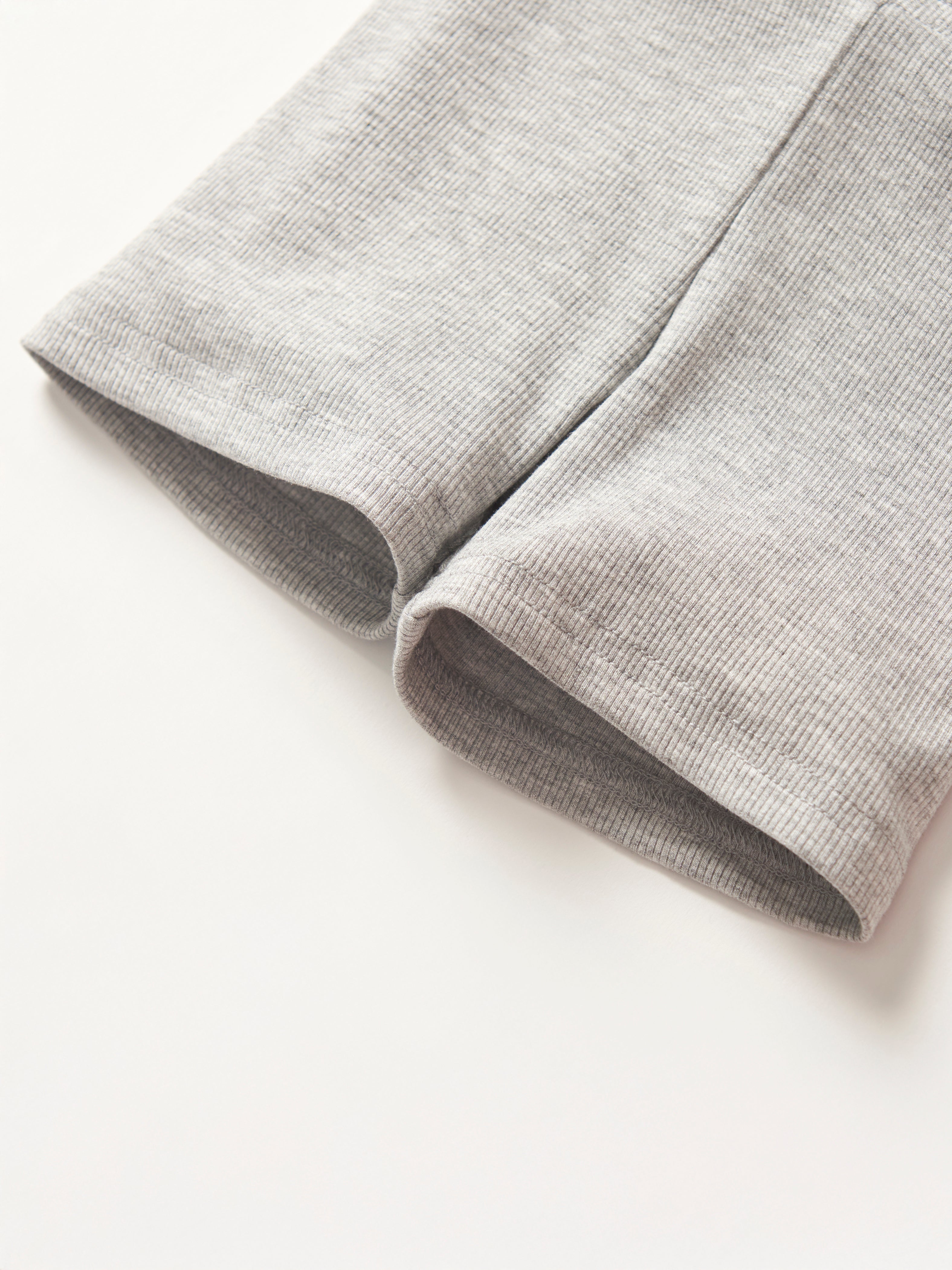 High Waist Ribbed Biker Shorts for Women - Grey Workout Leggings | Yoga, Running, Gym & Lounge Wear