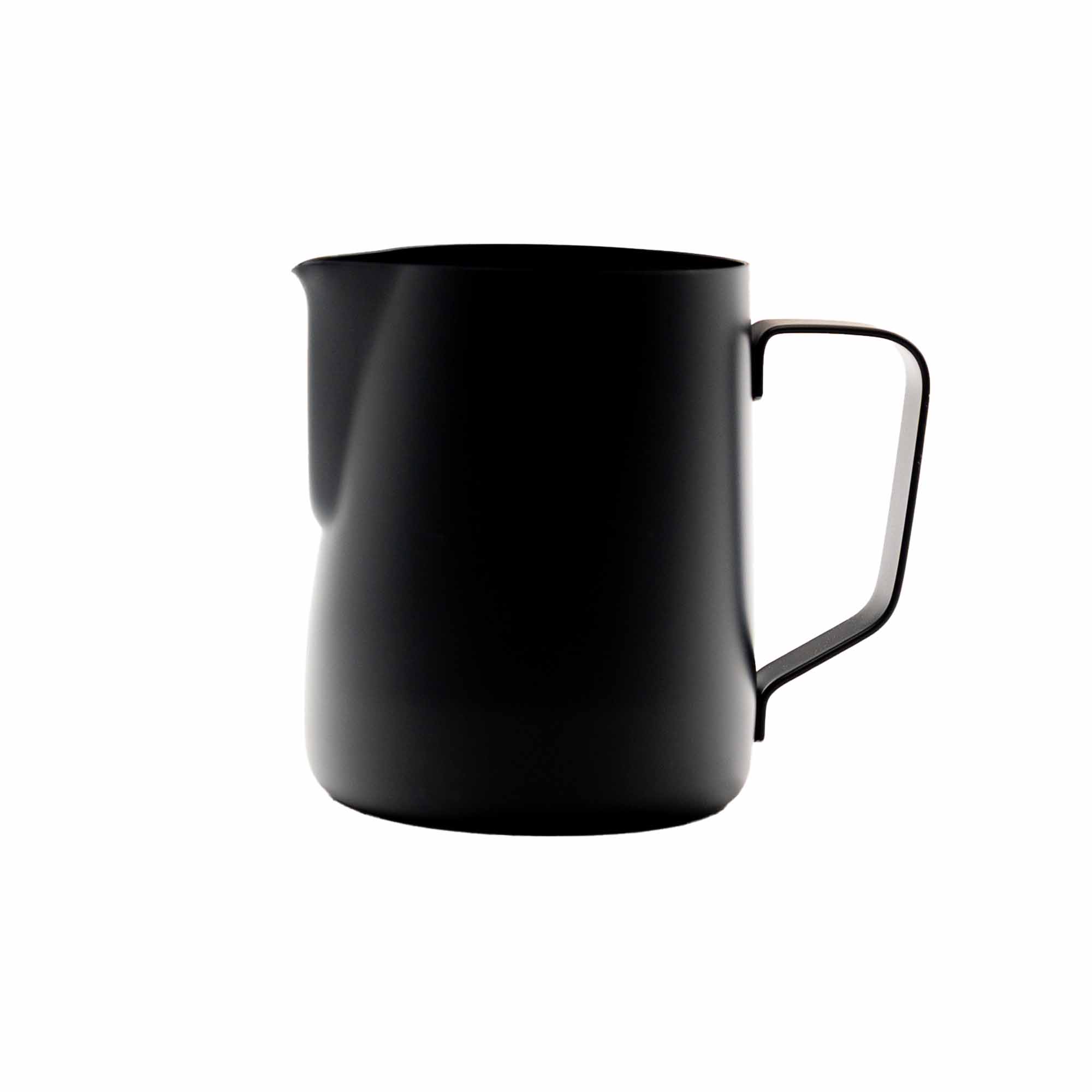Rhino Coffee Gear Stealth 20 oz. Black Milk Frothing Pitcher for Baristas - Perfect for Latte Art, Cold Foam & Alternative Milk Beverages