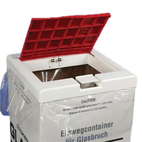 132048050 Glass Disposal Box Cover - Shatterproof Waste Container Lid for Kitchen, Bathroom & Office Recycling Bins (Use for Safe Glass Disposal in Homes, Restaurants and Laboratories)
