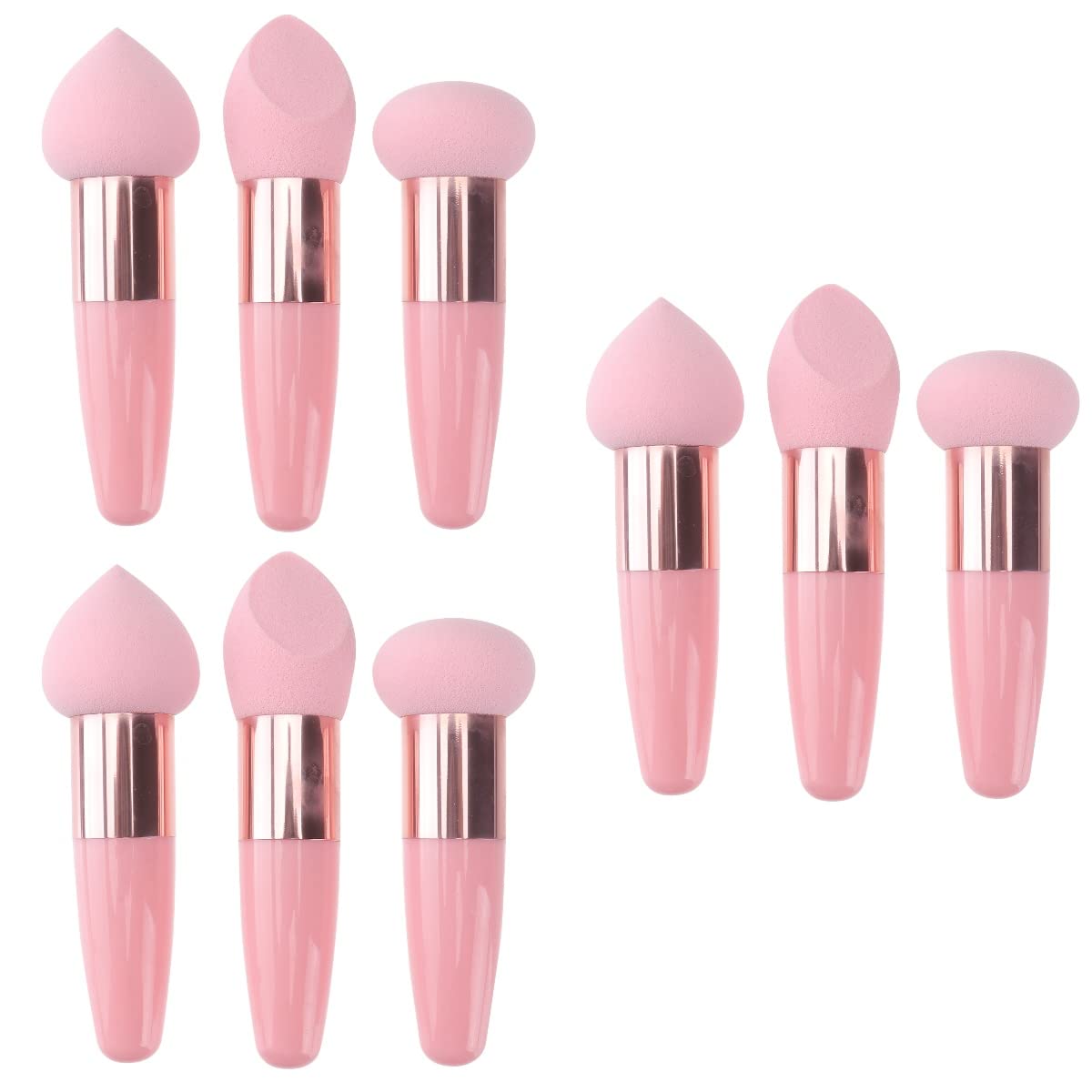FOMIYES 9-Piece Makeup Sponge Set - Beauty Blender, Mushroom Head Powder Puff & Cosmetic Sponges for Foundation, Concealer & Blending | Travel-Friendly Wet/Dry Makeup Tools for Flawless Face Makeup Application