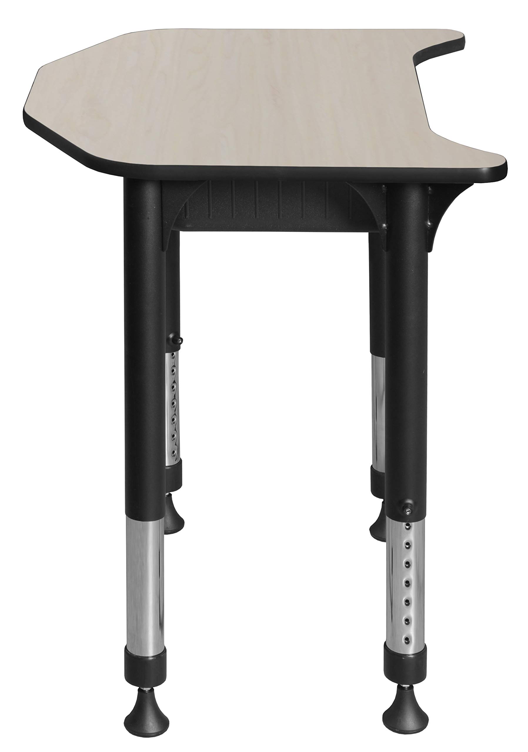 Regency Ferris Height Adjustable Student Desk with Storage - 26x24 Inch Maple Study Desk for Kids & Teens - Perfect for Homeschooling, Dorm Rooms & Small Spaces