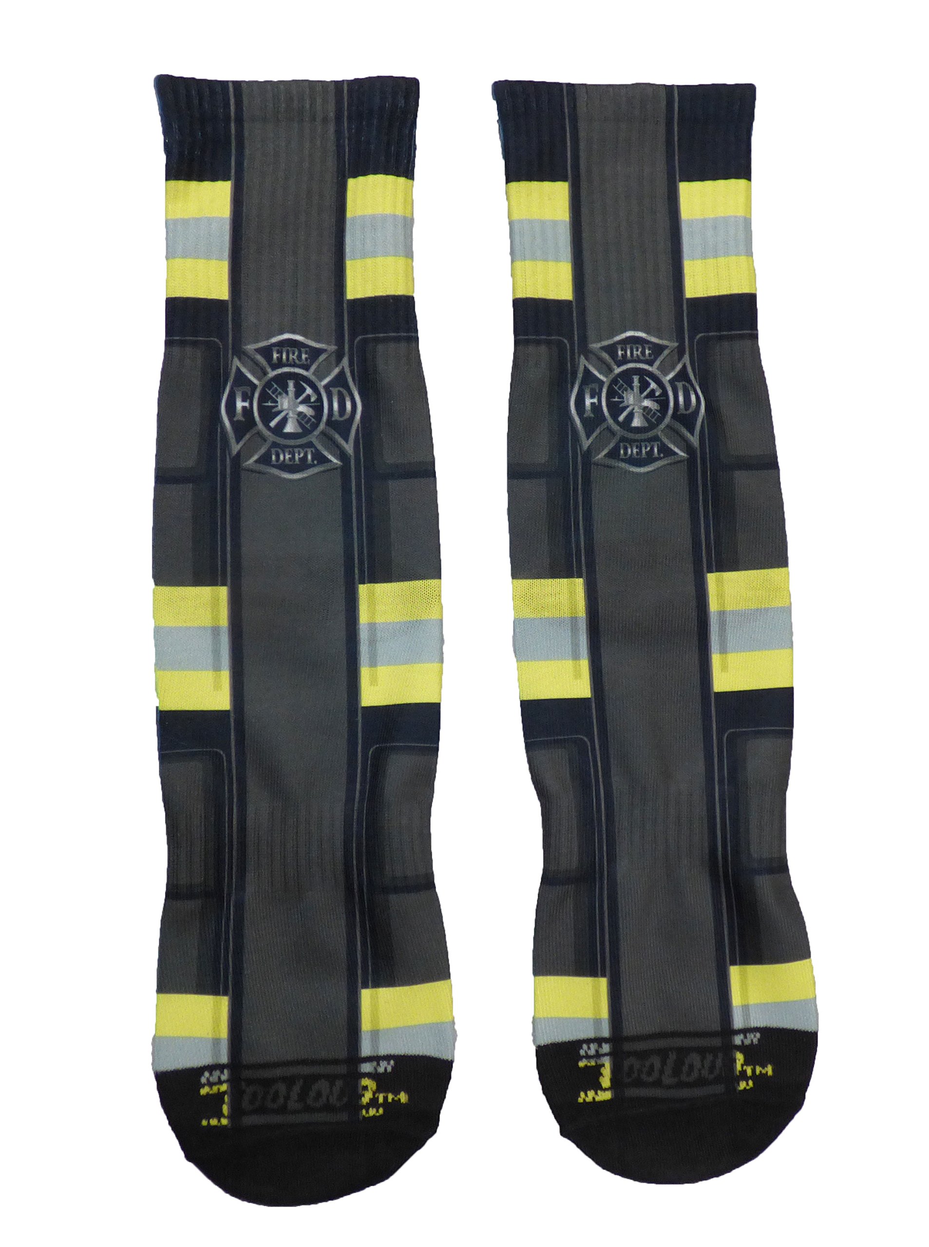 TooLoud Firefighter Black Crew Socks for Men & Women - Comfortable Work Socks for First Responders, EMT & Safety Professionals - Perfect for Long Shifts & Emergency Services