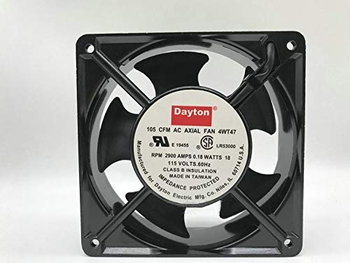 Dayton 115V 120mm Cooling Fan 12038 - 0.18A 50/60HZ High Airflow for Electronics, PC Cooling, and Ventilation Systems