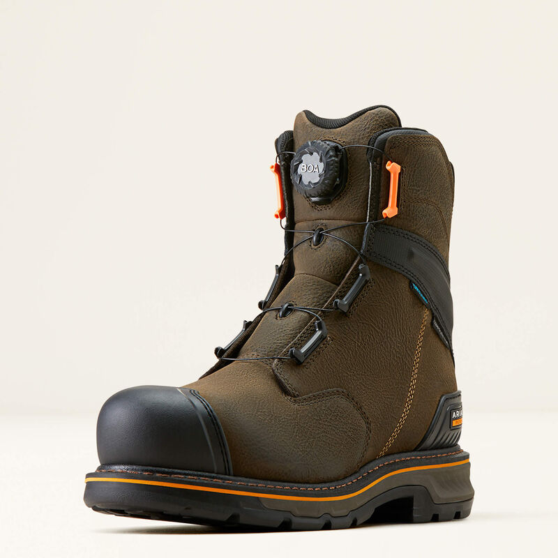 Stump Jumper 8 BOA Waterproof Composite Toe Work Boots for Men - Slip Resistant Safety Shoes for Construction, Hiking & Outdoor Work