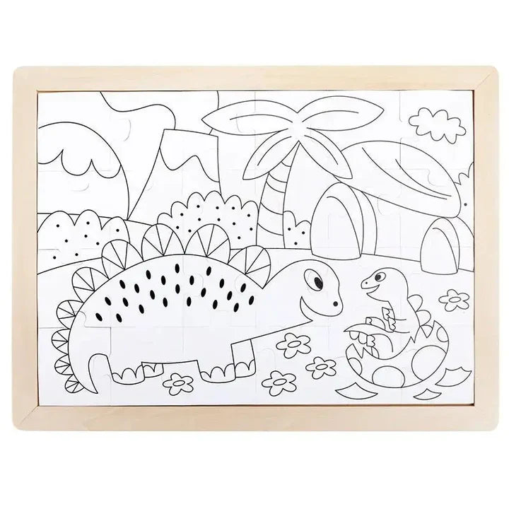 Dino Wooden Puzzle 24-Piece - Fun & Educational Dinosaur Toy for Kids, Perfect for Birthday Gifts & Preschool Learning Activities