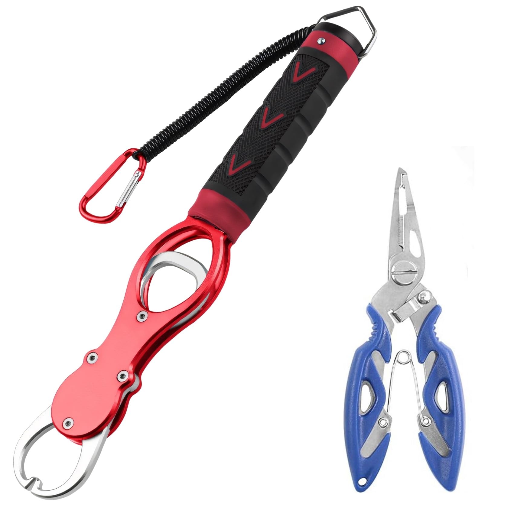 **Premium Fishing Pliers Set - Stainless Steel Split Ring Pliers with Line Cutter, Gripper & Seadoo Knife - Ideal for Saltwater, Freshwater, Ice Fishing & Camping - Perfect Gift for Anglers & Outdoorsmen**