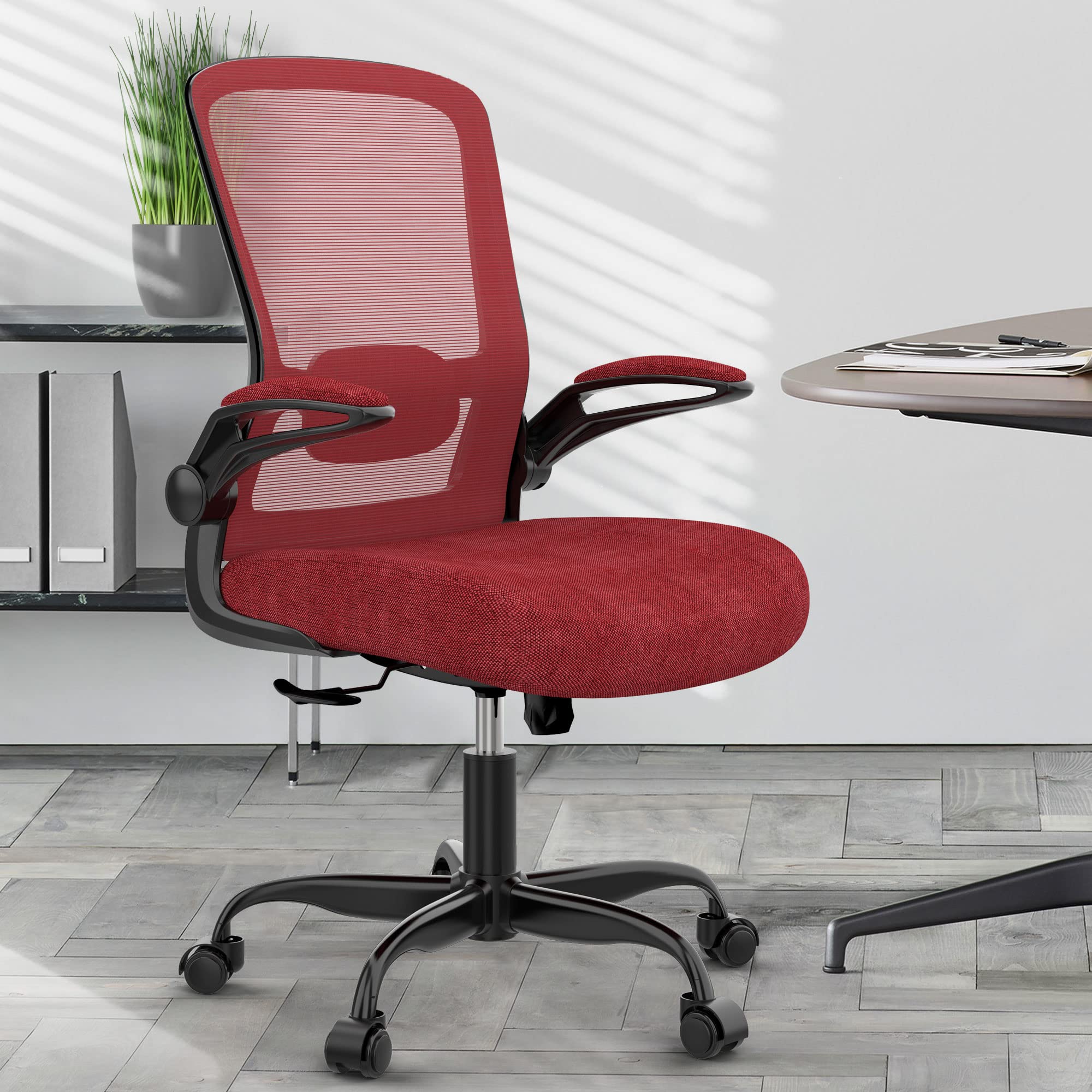 Ergonomic Office Chair with Adjustable Lumbar Support & High Back Mesh - BIFMA Certified Executive Desk Chair with Flip-Up Armrests for Home Office & Workspace - Perfect for Long Hours of Comfortable Computer Work