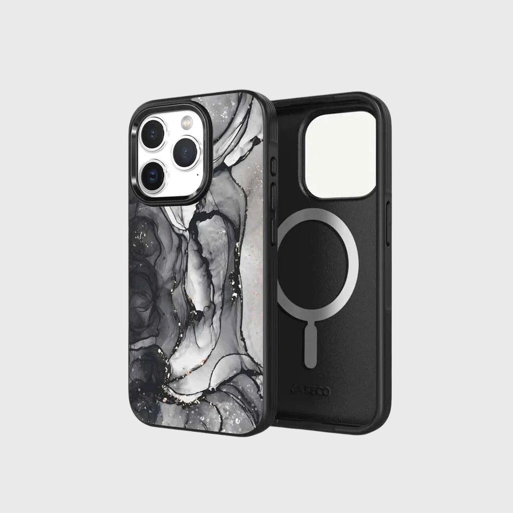 Premium iPhone 15 Pro Case with MagSafe - Black Marble Design | Slim Protective Cover for Everyday Use, Work & Travel