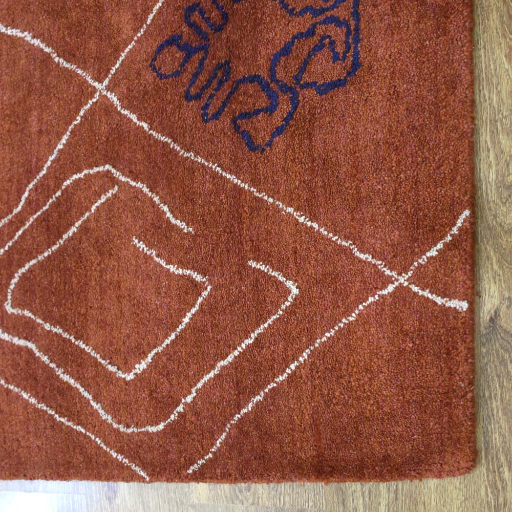 SpectrumStyle Hand Knotted Wool Area Rug - Soft & Durable Non-Slip Living Room Carpet - Perfect for Bedroom, Nursery, or Office Decor
