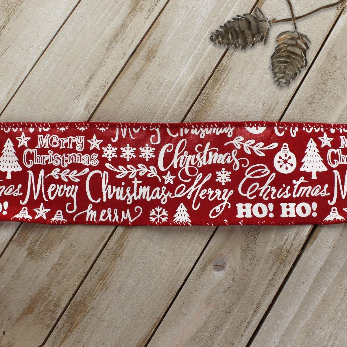 Festive Christmas Wired Ribbon 2.5