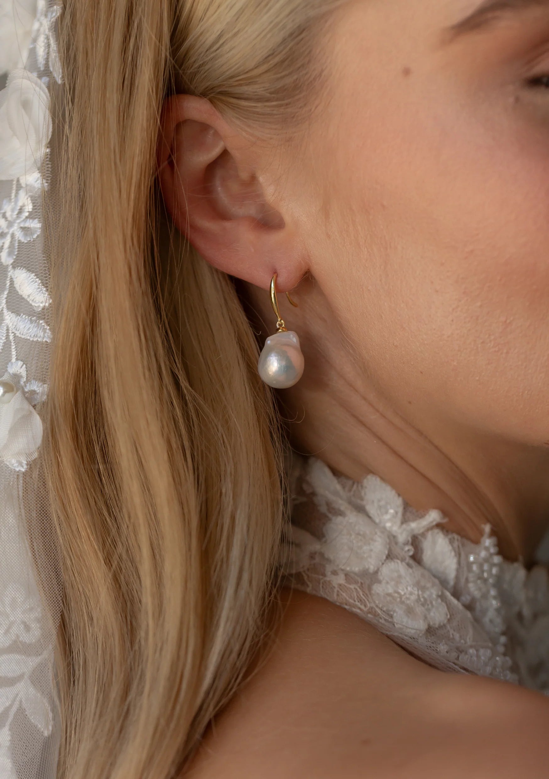 Lola Knight Mia Pearl Drop Bridal Earrings - 14K Gold Wedding Jewelry for Brides, Bridesmaids & Formal Events