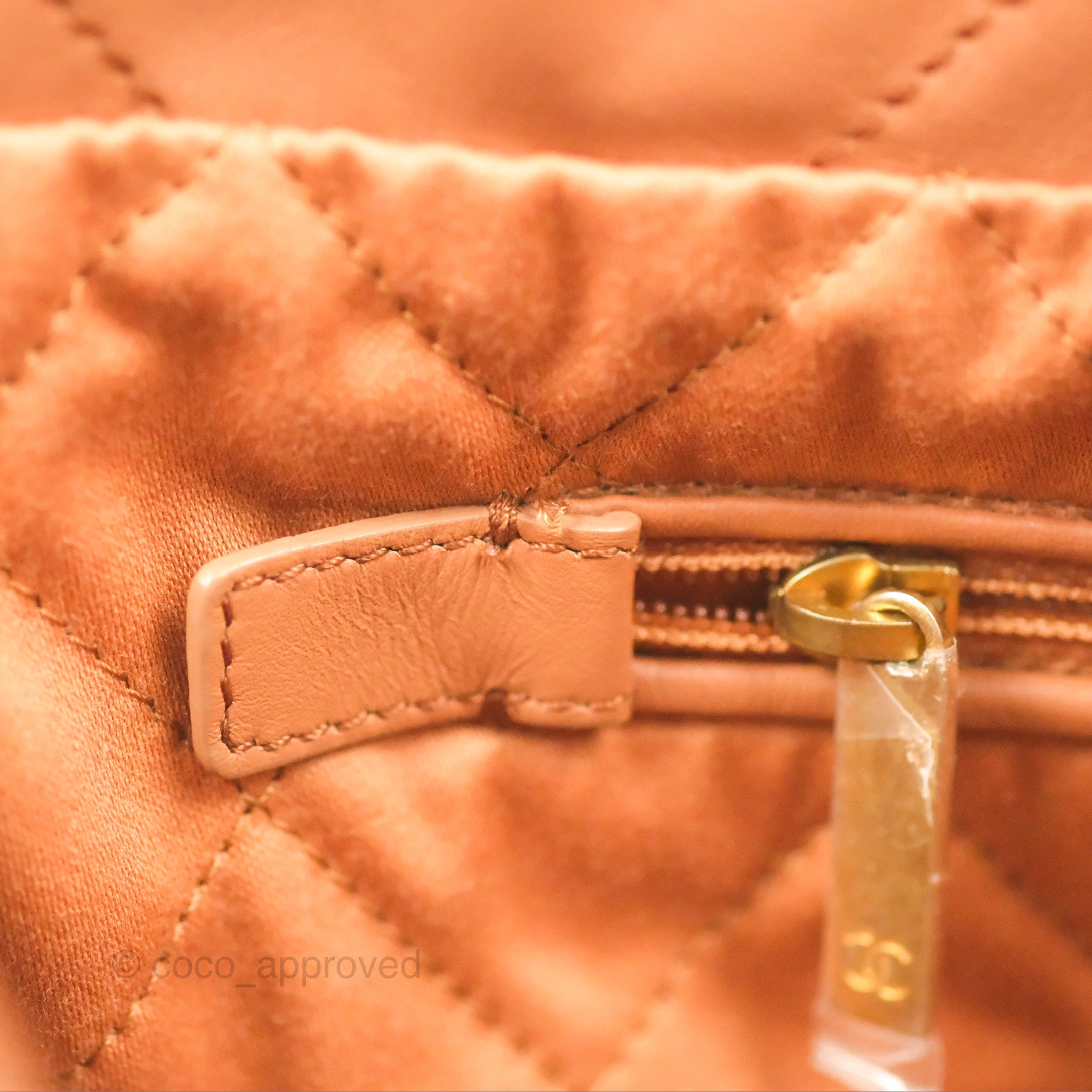 Chanel 22 Small Handbag in Caramel Beige Shiny Calfskin Leather with Aged Gold Hardware - Luxury Crossbody Bag for Women, Perfect for Date Night & Evening Events