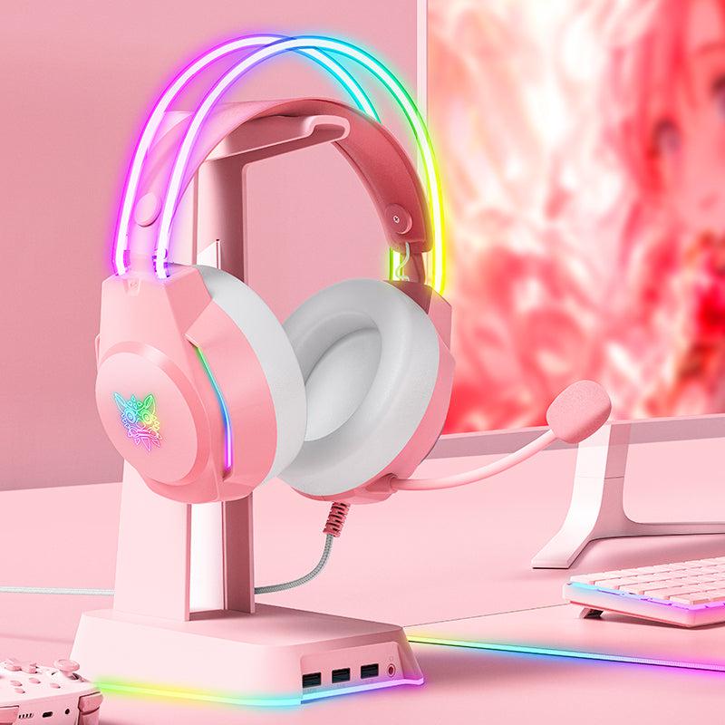 ONIKUMA X26 Gaming Headset with RGB Lights, Noise Cancelling Wired Headphones for PC, PS4, Xbox - Perfect for Competitive Gaming & Late-Night Sessions