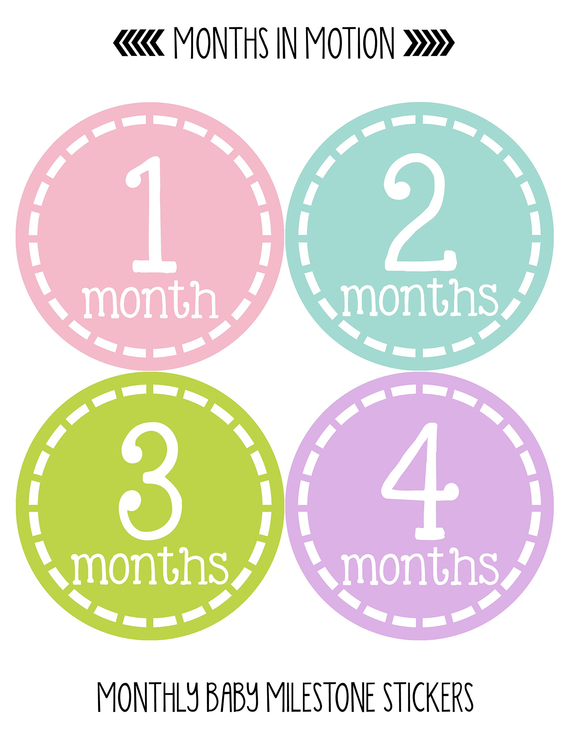 Baby Girl Milestone Stickers - Newborn Monthly Belly Stickers for Photo Shoots