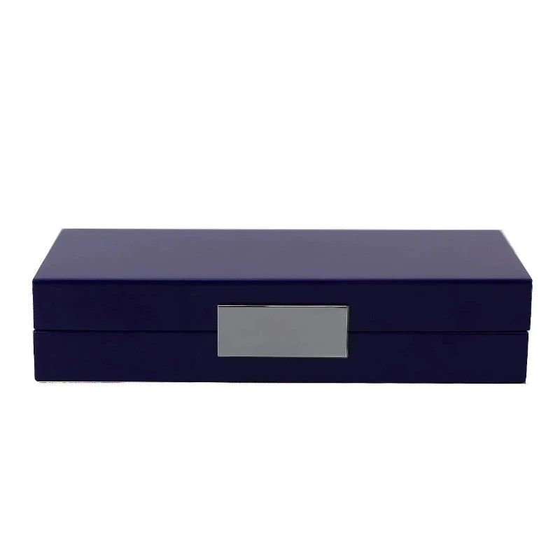 Navy & Silver Lacquer Box - Elegant Decorative Storage Box for Jewelry, Keepsakes & Home Decor | Perfect for Gift Giving, Wedding Favors & Display Organizing