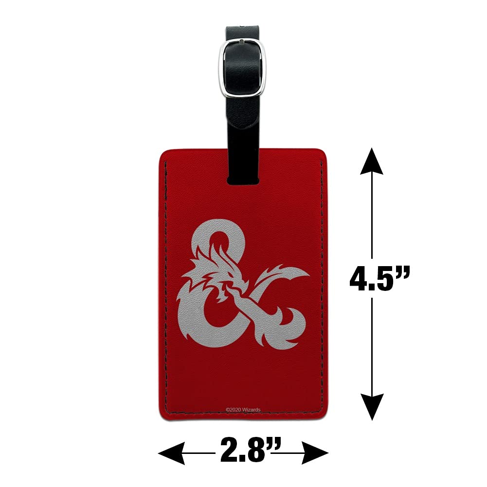 Dungeons & Dragons Leather Luggage Tag - Rectangle Ampersand Design for Carry-On Bags, Suitcases & Backpacks | Perfect for Travel, Conventions & Gaming Events