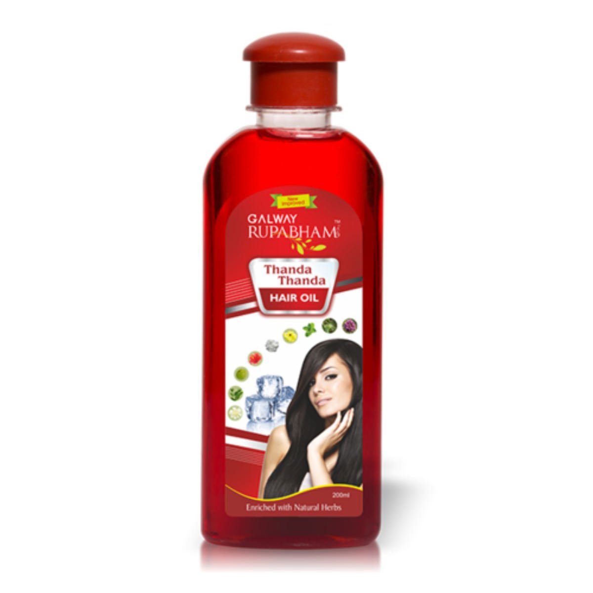 Galway Rupabham Thanda Thanda Hair Oil - 200ml | Ayurvedic Cooling Hair Treatment for Dry & Damaged Hair | Perfect for Scalp Massage & Hair Growth Therapy