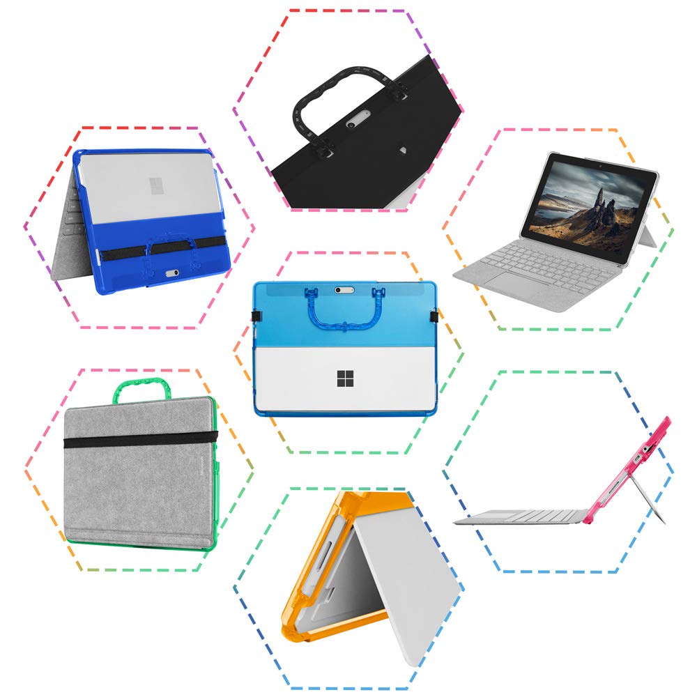Durable Hard Shell Case for 10-inch Microsoft Surface Go Tablet (2018 & Newer Models) - Shockproof Protective Cover with Slim Design, Aqua Blue - Perfect for Work, Travel & School Use