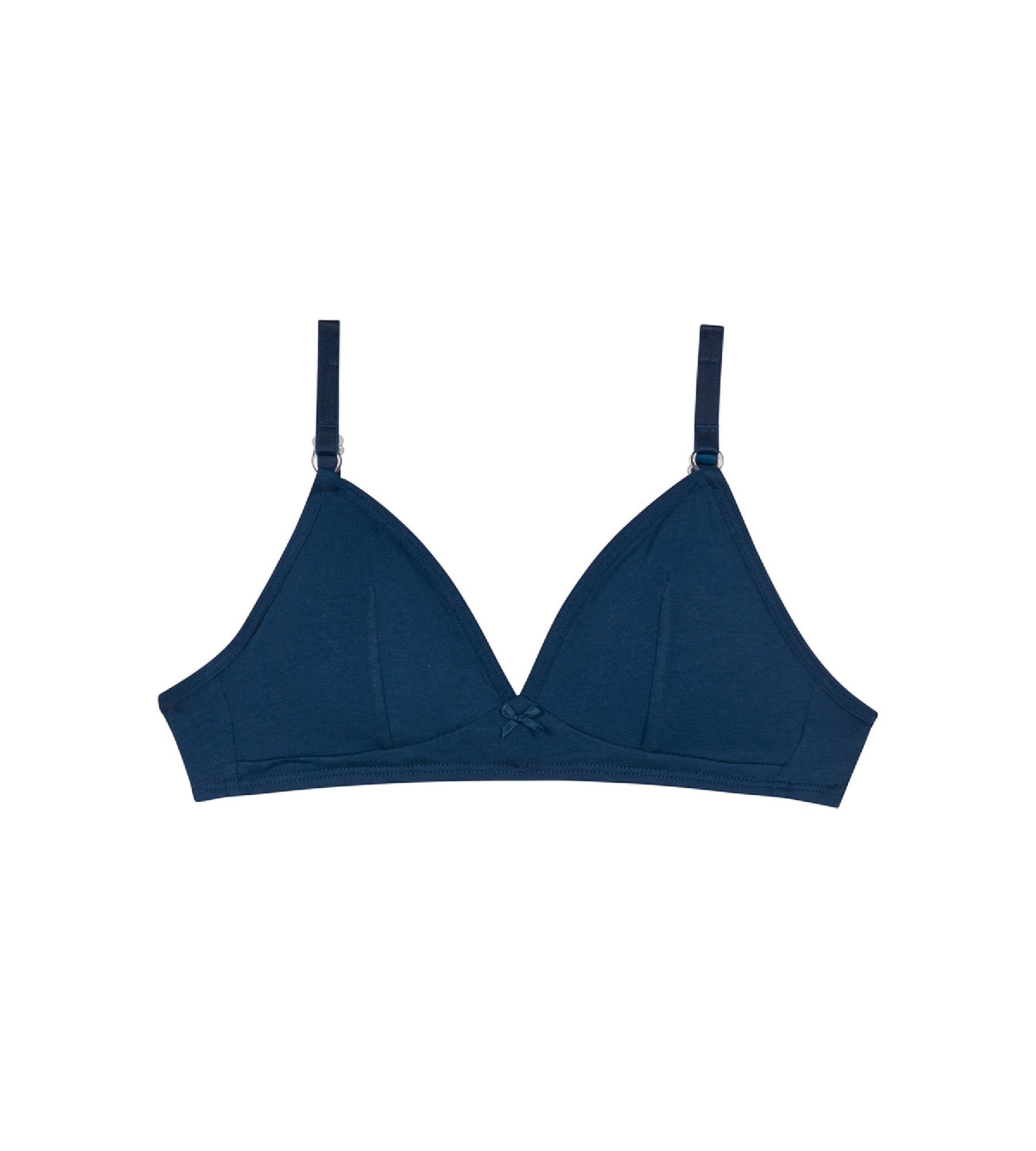 Organic Cotton Triangle Bralette - Wireless Comfort Bra in Navy Blue for Sensitive Skin | Perfect for Yoga, Lounge & Everyday Wear