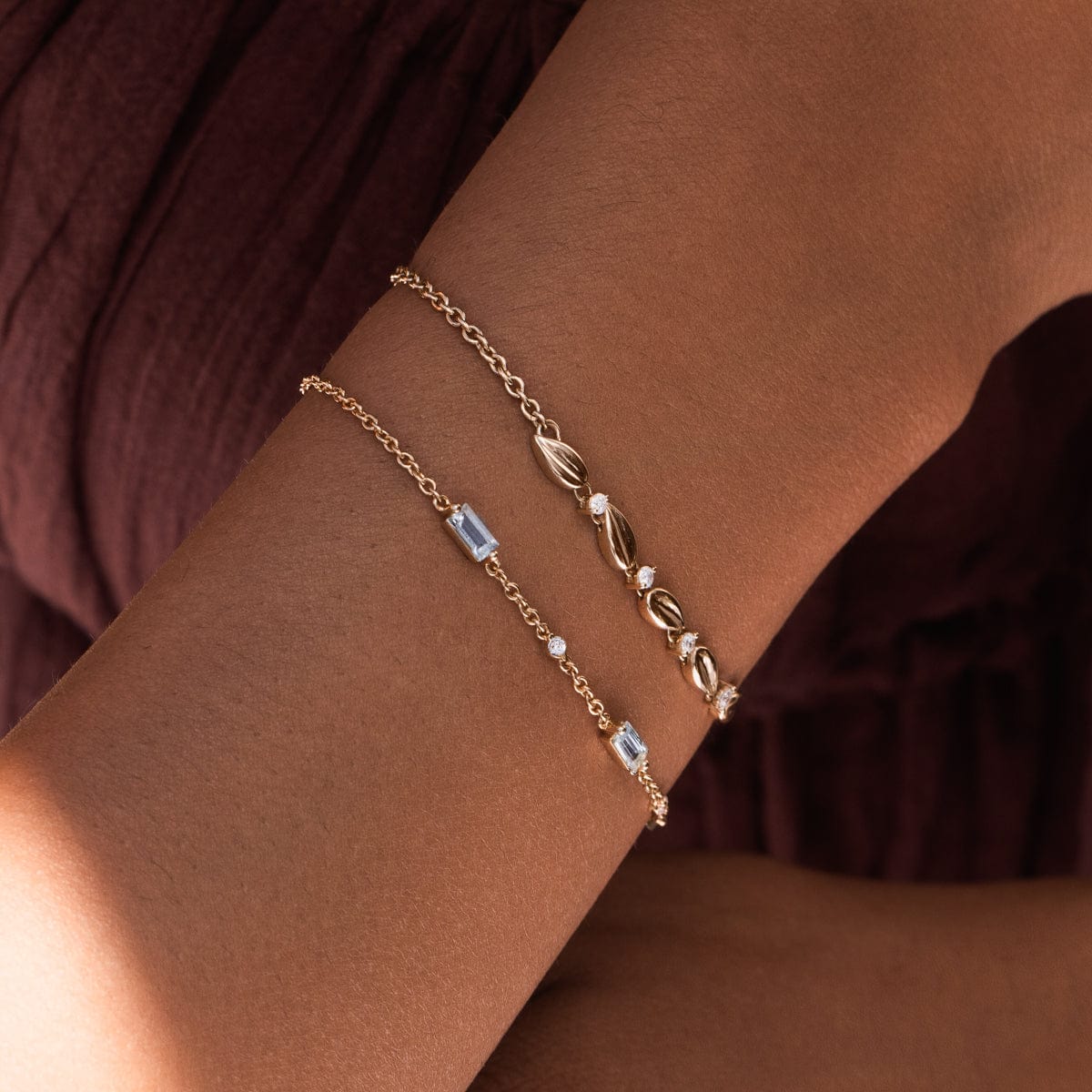 Aquamarine Azure Bracelet for Women - Genuine Stone Beaded Jewelry - Elegant Adjustable Wristband for Daily Wear, Gift Giving & Special Occasions
