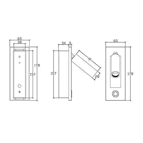 Modern Headboard Wall Light with Recessed Switch - Black LED Bedside Lighting for Living Room & Bedroom - Perfect for Reading, Relaxing & Creating Ambiance