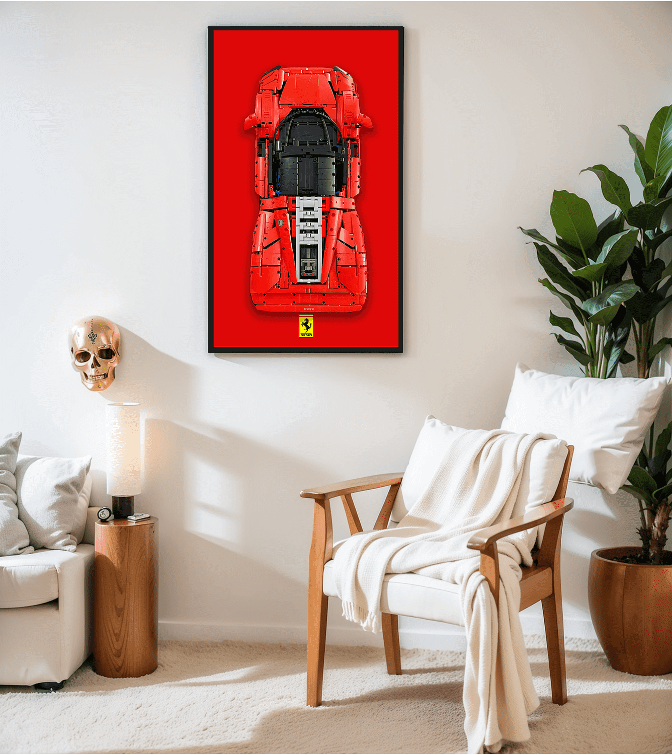 LEGO 42143 Technic™ Ferrari Daytona SP3 Wall Display Frame - Premium Showcase for Model Car Collection - Perfect for Home, Office & Gamer Room Decor