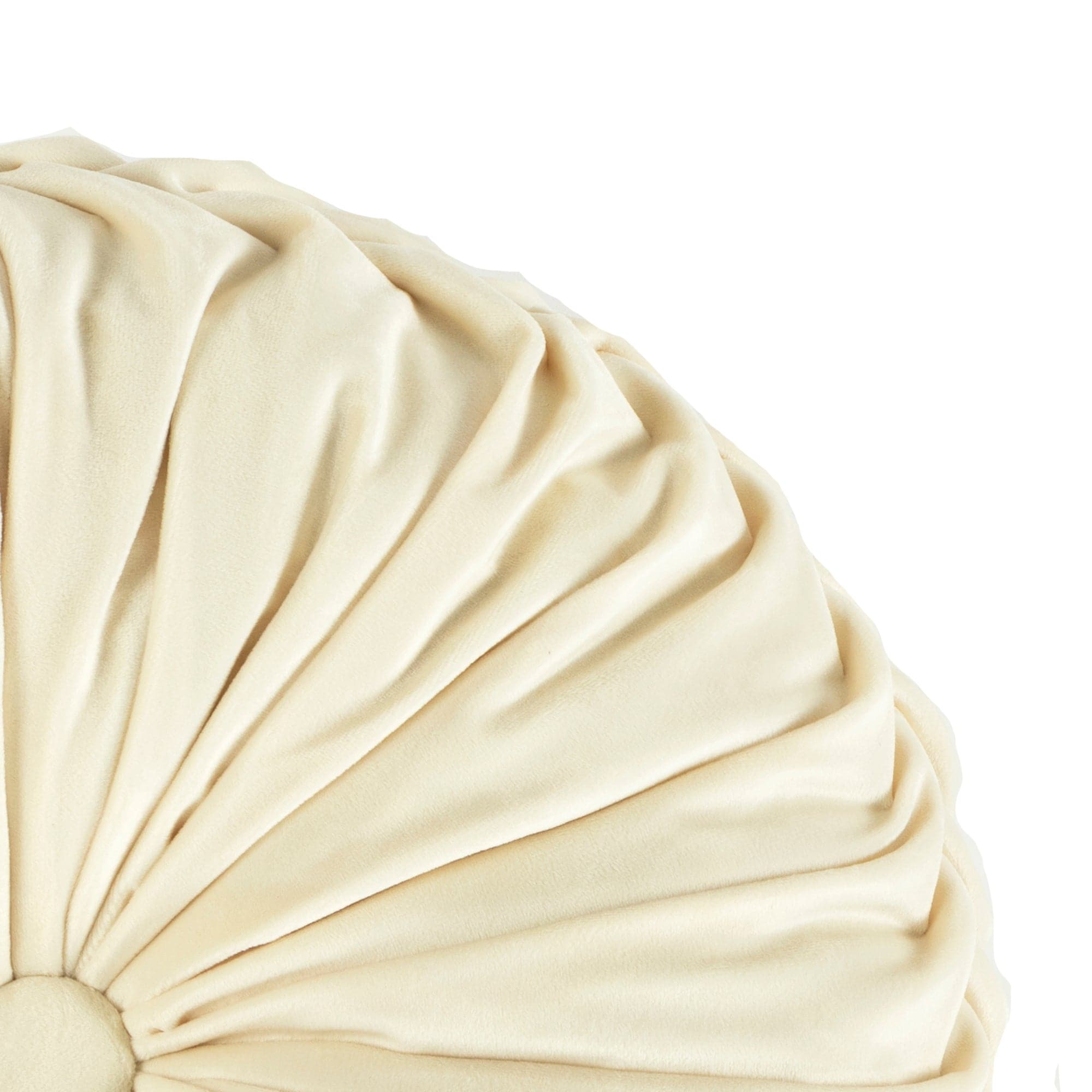 Round Pleated Soft Velvet Throw Pillow - Elegant Home Decor for Sofa, Bed & Couch - Cozy Accent Pillow for Living Room, Bedroom & Nursery