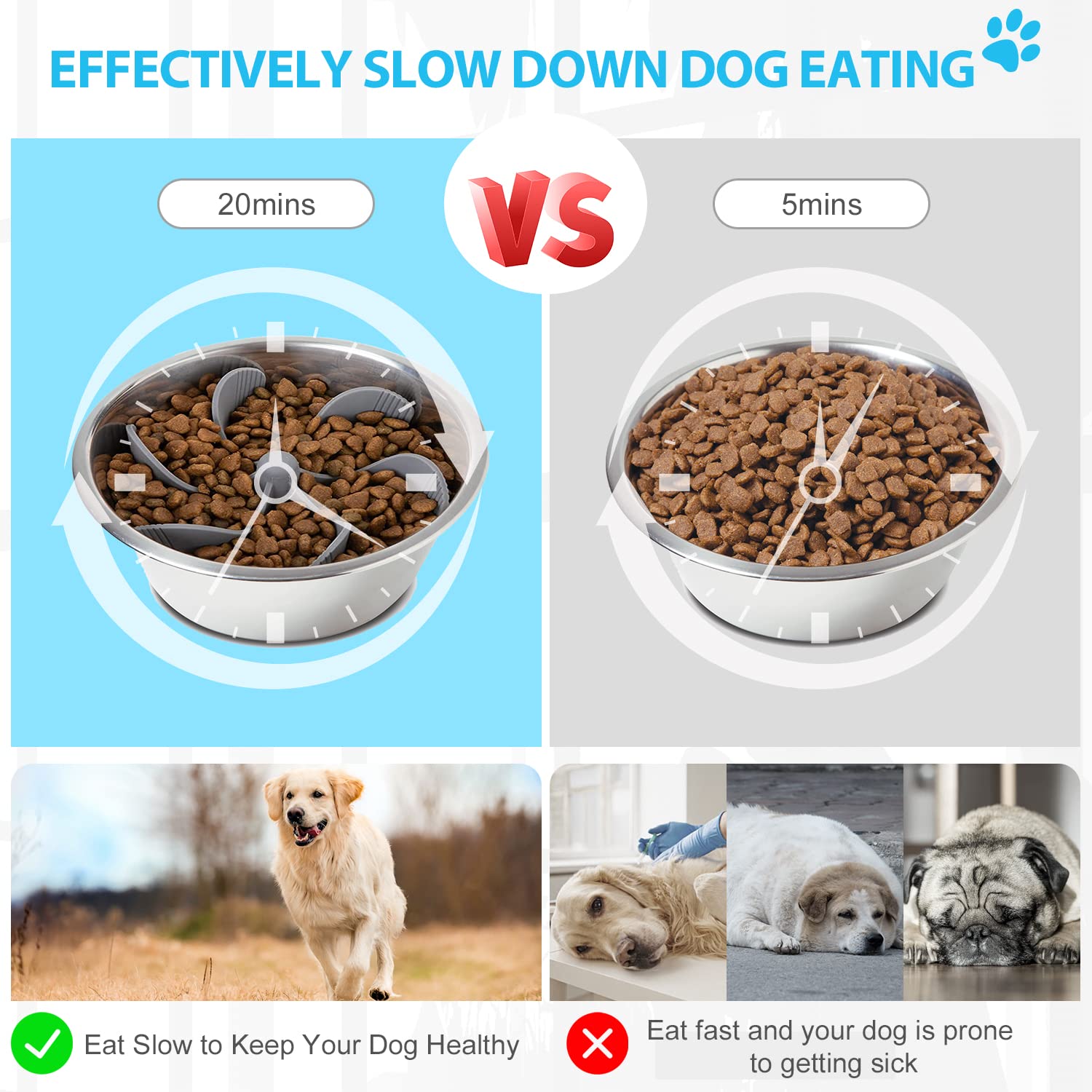 Slow Feeder Dog Bowl Insert - Spiral Design to Slow Down Eating for Small & Large Dogs | Silicone Pet Slow Feeder for Dry & Wet Food | Non-Slip Suction Cups | Dishwasher Safe | Perfect for Fast Eaters & Digestion Issues | Use During Mealtime or Training Sessions