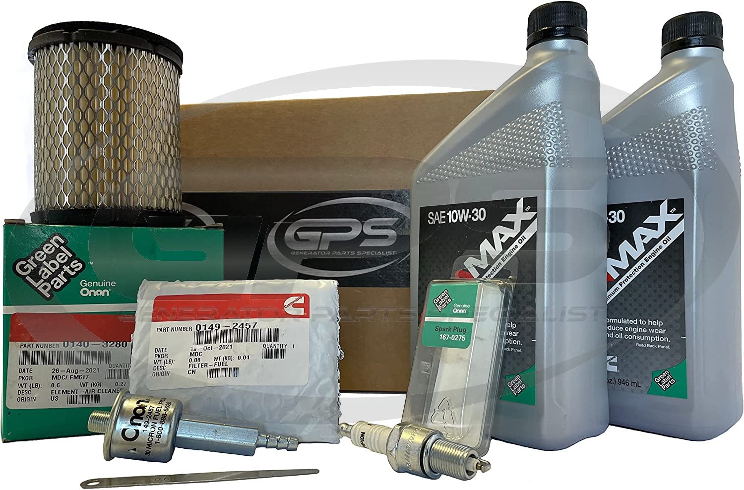 **Cummins Onan RV Generator KY 4000 Tune Up Kit with ONAMAX 10W30 Oil – Compatible with Spec P-R – GPS Generator Parts Specialist – Perfect for RV Maintenance & Camping Power Supply**