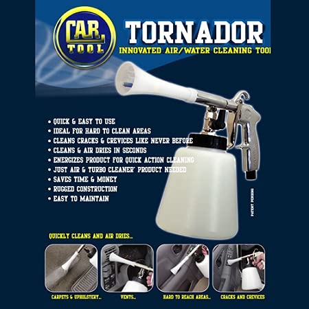 Tornador Z-010 Classic Car Interior Cleaning Tool - High Pressure Air & Soap Sprayer for Deep Cleaning Seats, Carpets & Dashboards - Perfect for Auto Detailing, Car Wash & Vehicle Maintenance