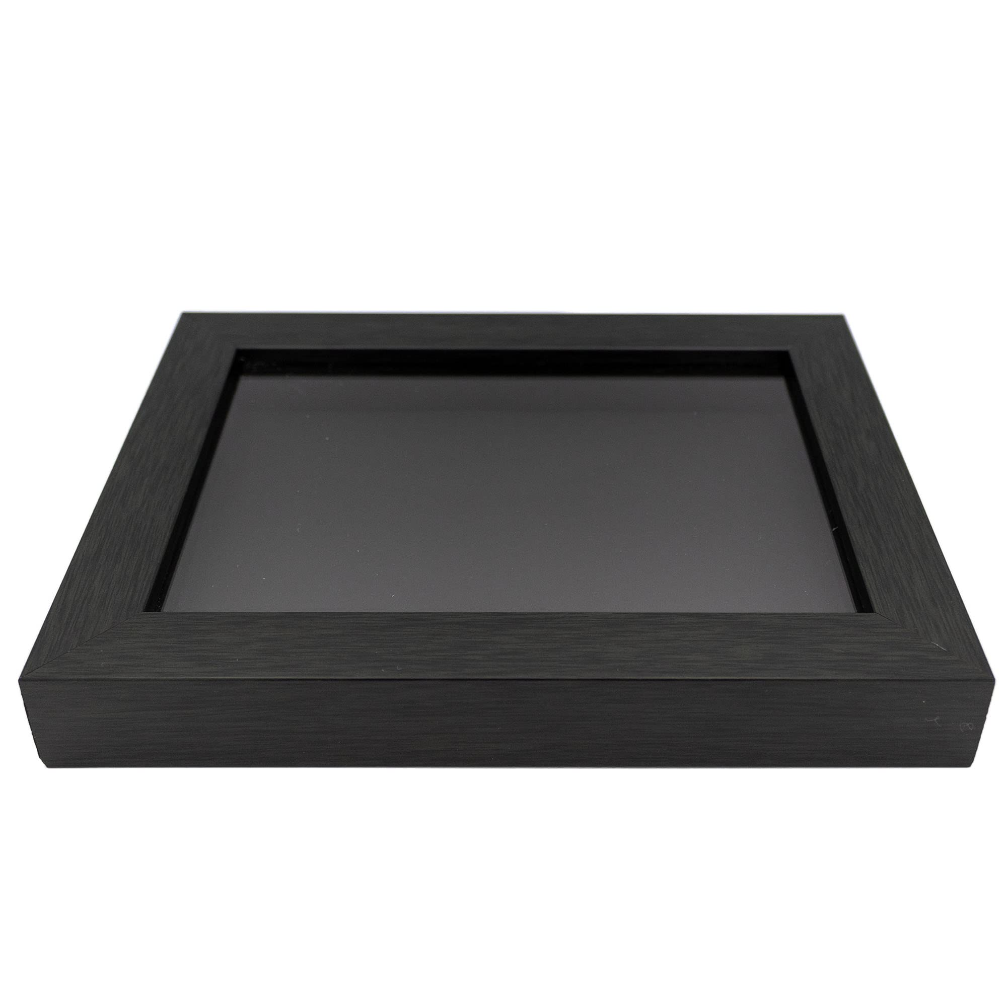 16x30 Charcoal Wood Shadow Box Display Frame - Black Acid-Free Backing, UV Protective Acrylic & Hanging Hardware - 3/4